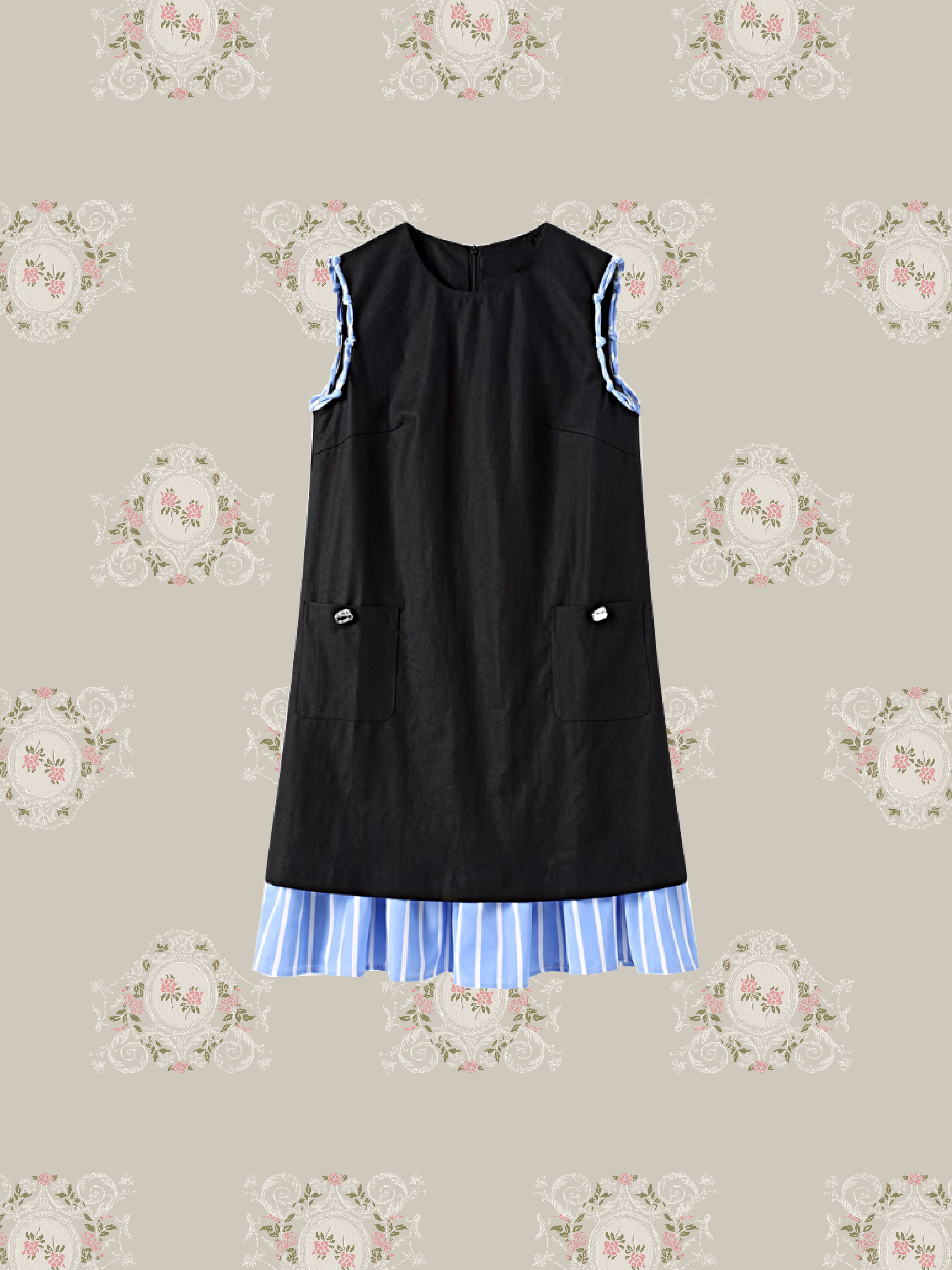 Stripe Stitching Vest Dress/ストライプステッチベストドレス
