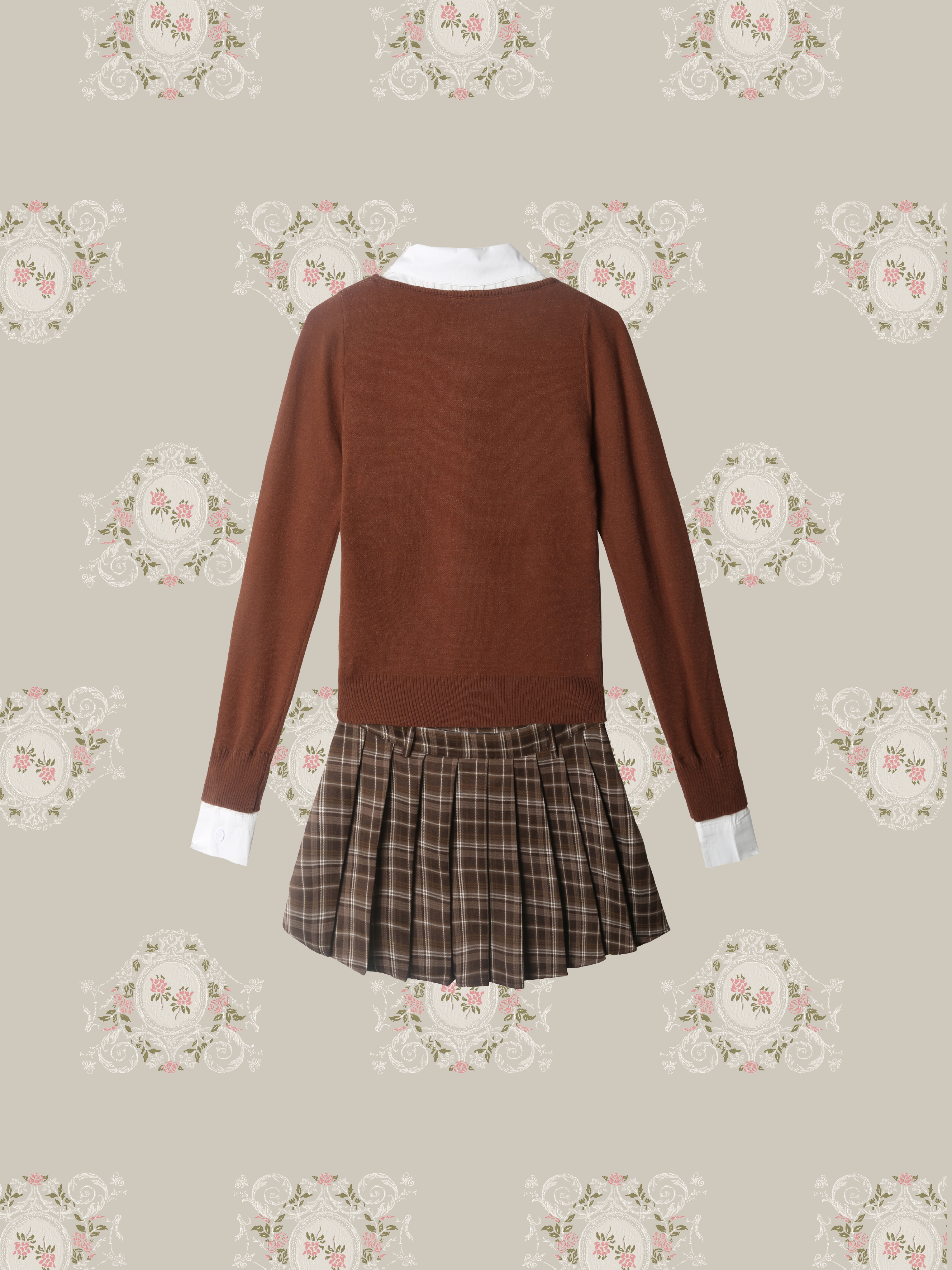 Fake Two Argyle Knit Set Up/フェイクツーアーガイルニットセットアップ