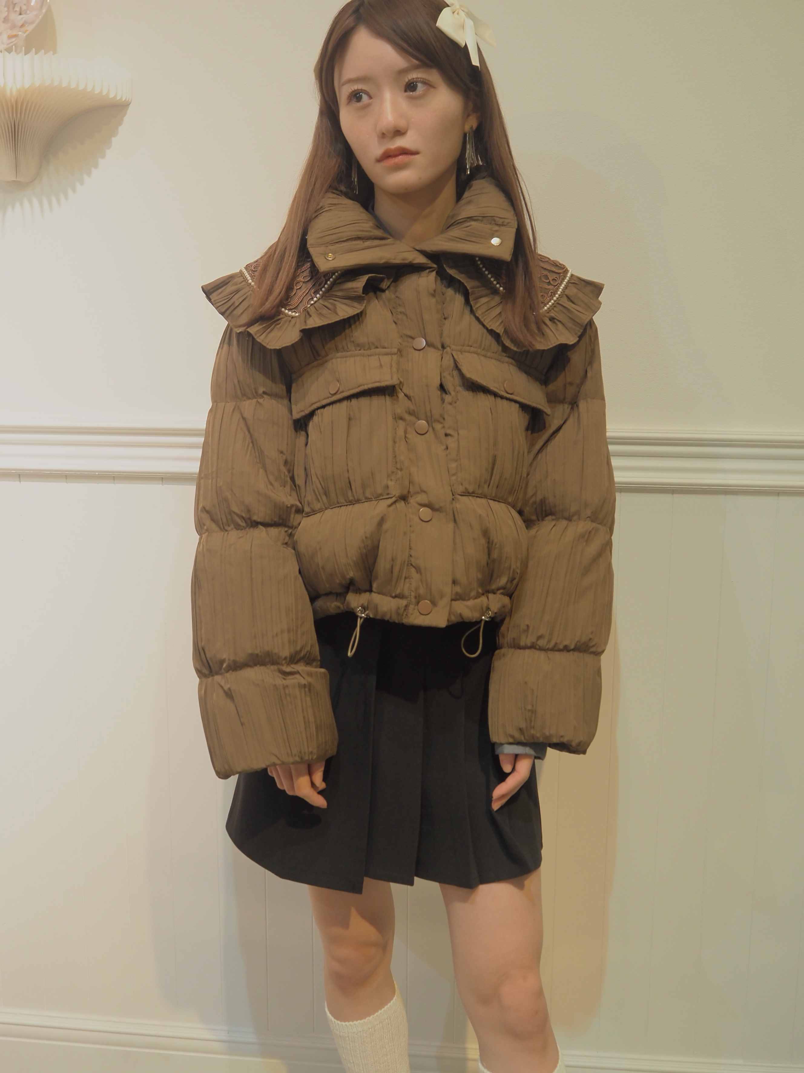 Big Frill Collar Puff Duck Down Coat.ビッグフリルカラーパフダックダウンコート