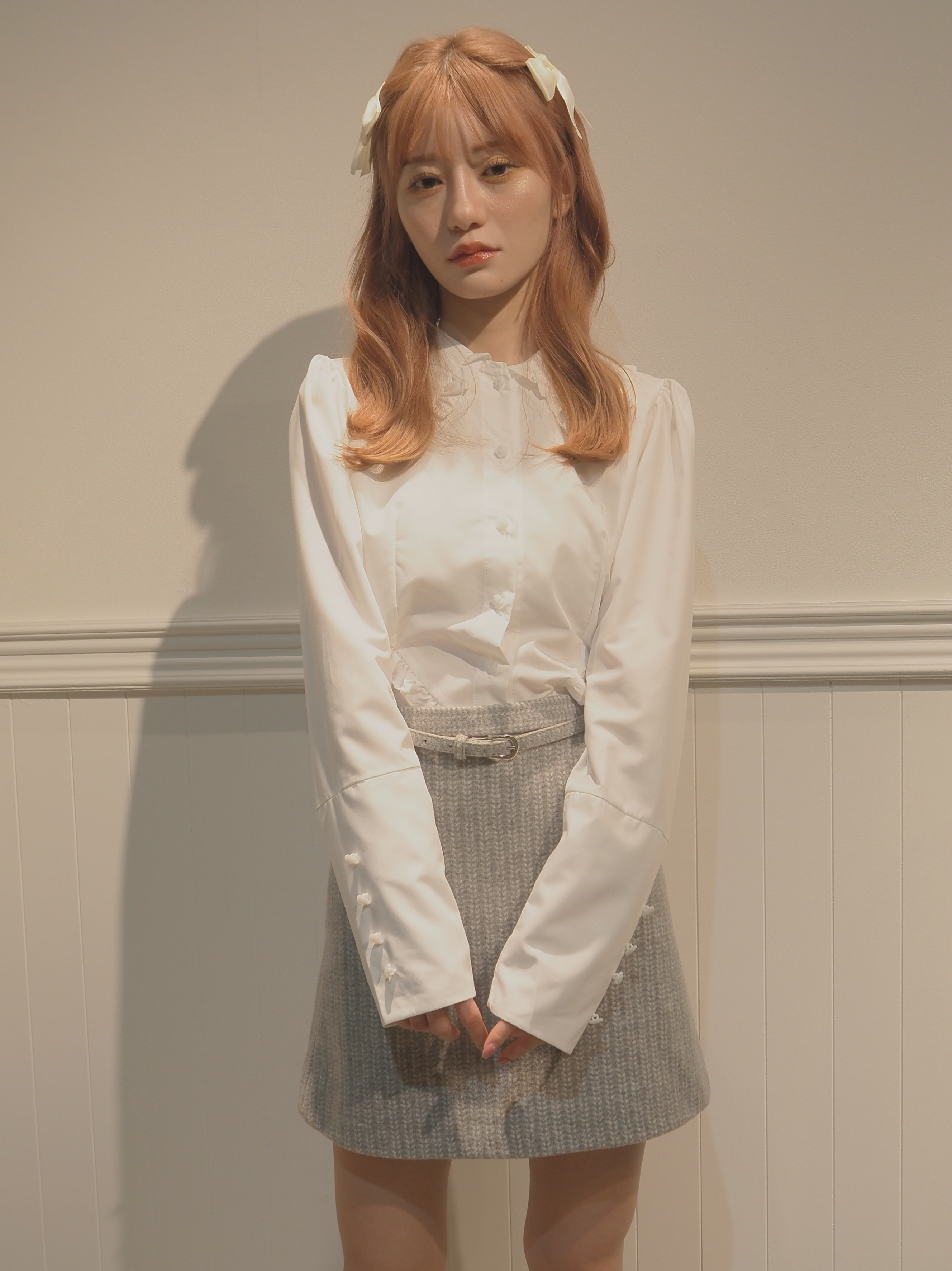 Fitted Baby Collar White Shirt