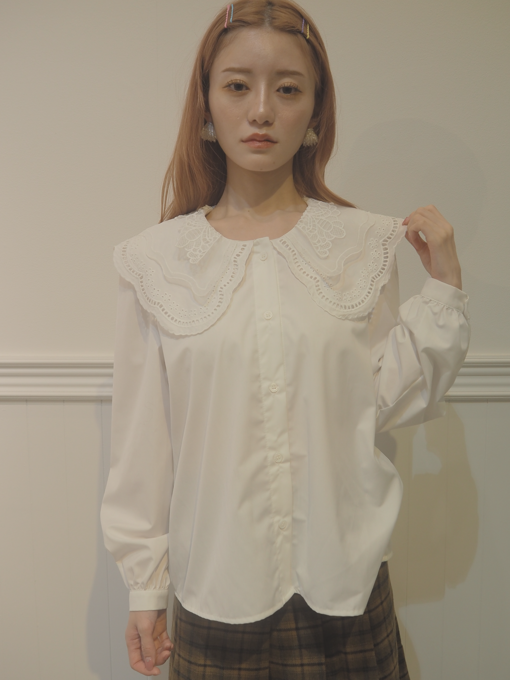 Lace Baby Collar Shirt