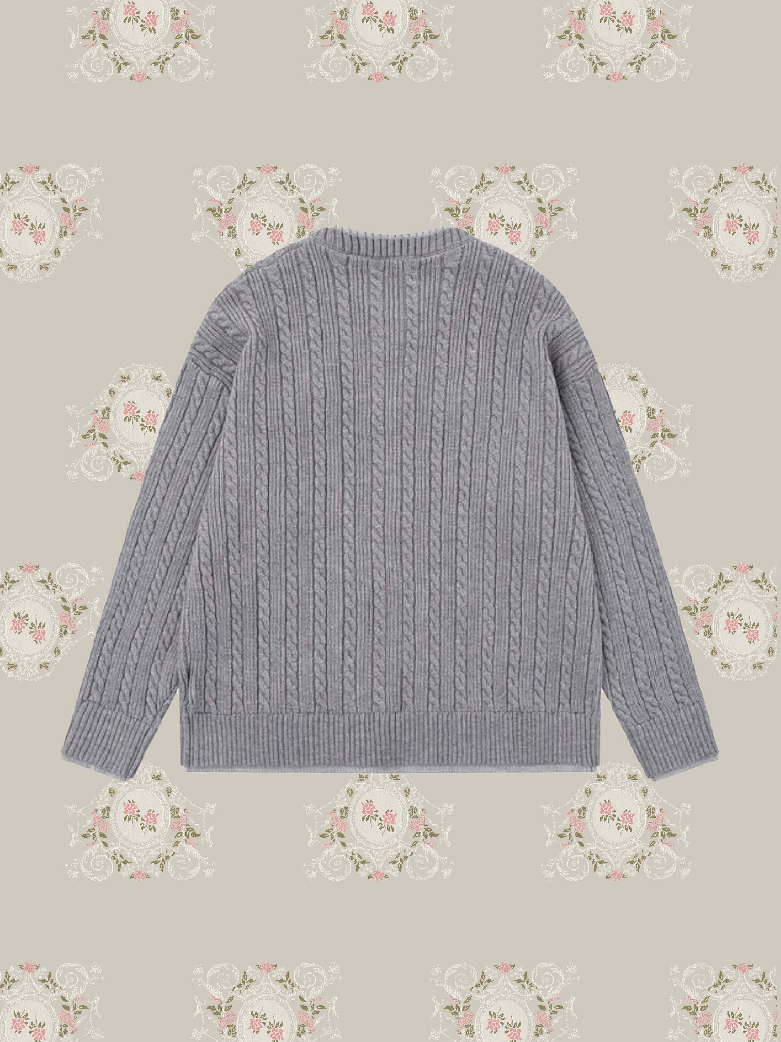 Cute Ribbon Heart Button Rib Cardigan/キュートリボンハートボタンリブカーディガン