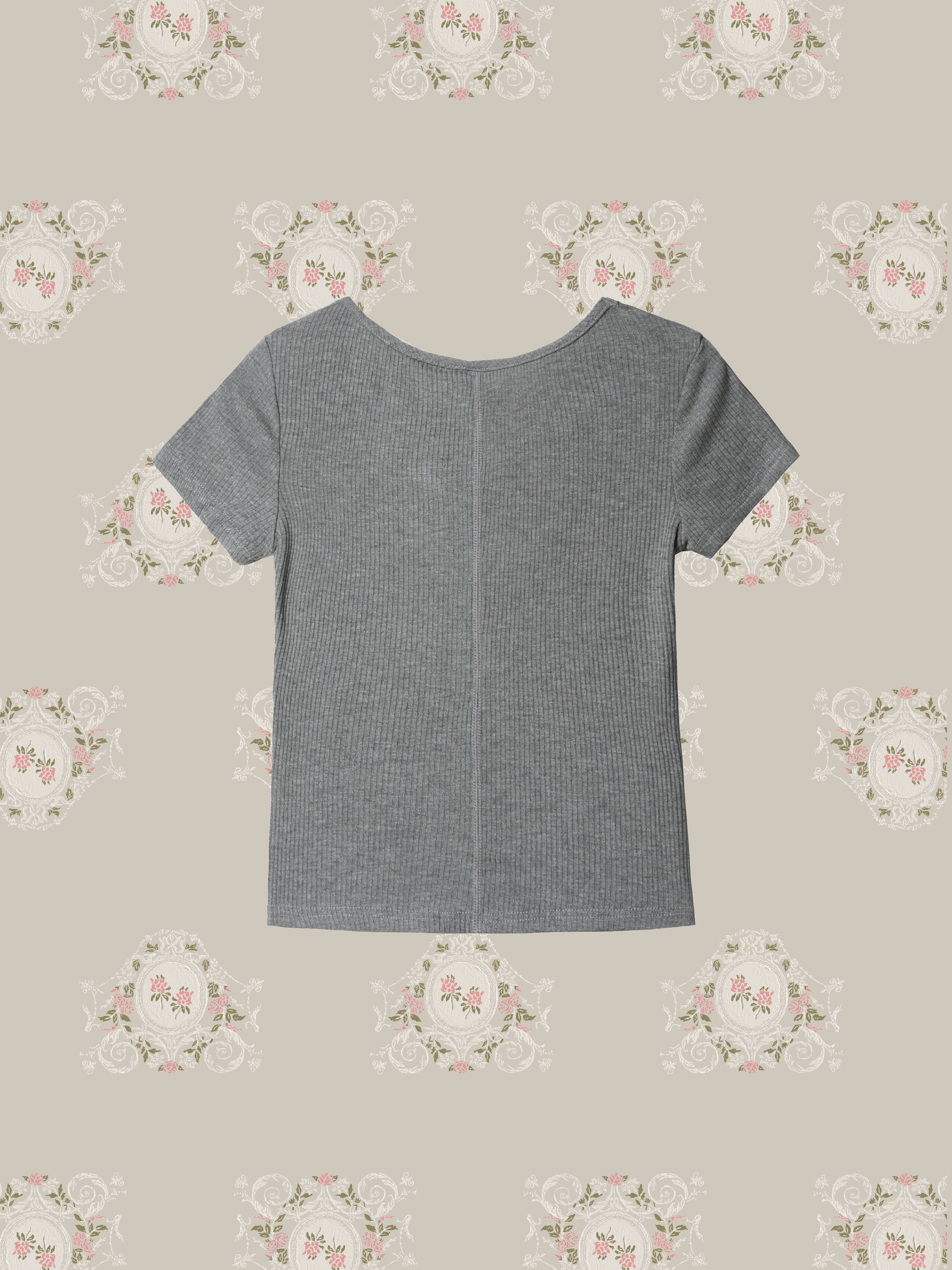 Floral Lace Up T/フローラルレースアップTシャツ