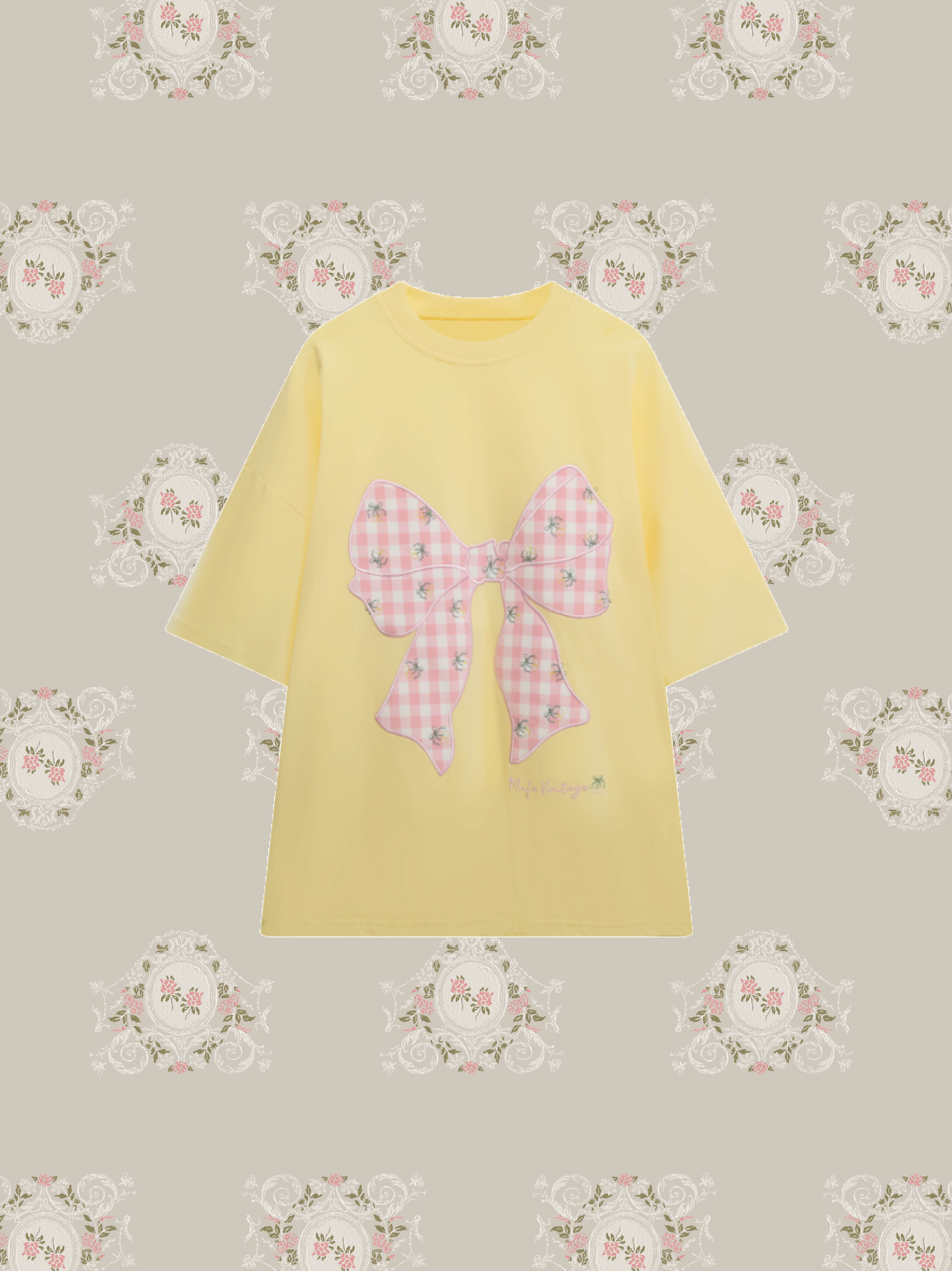 Ribbon Motif Embroidery T/リボンモチーフ刺繍Tシャツ