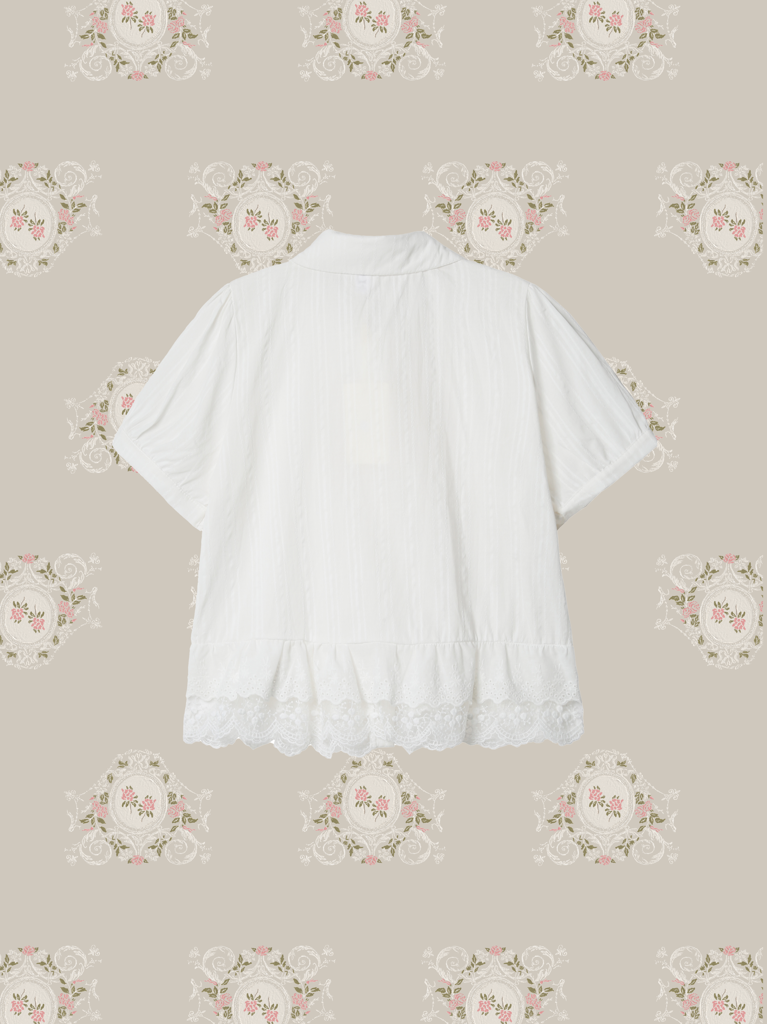 Puff Sleeve Lace Shirt/パフスリーブレースシャツ