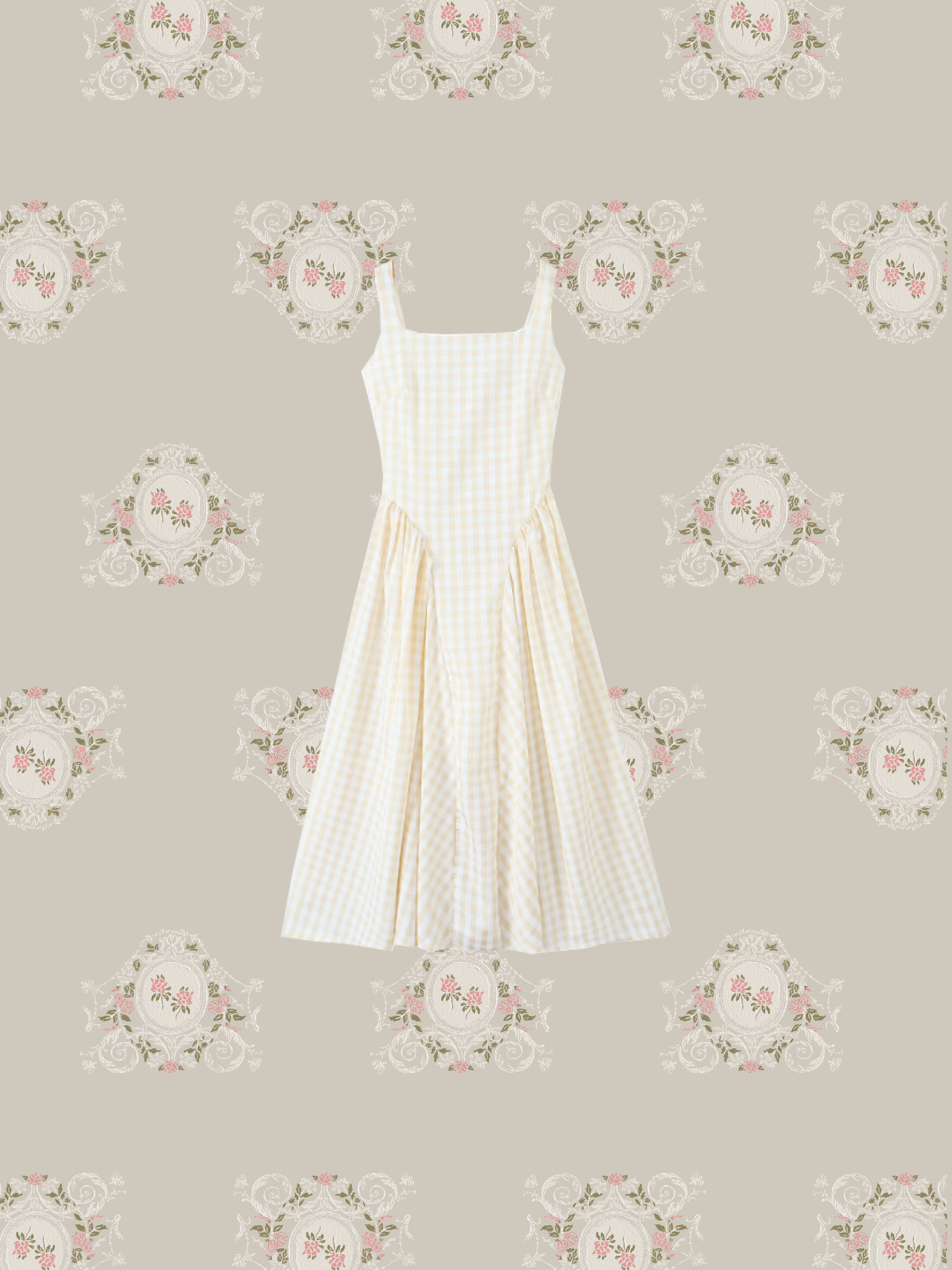 French Plaid Voluminous Dress/フレンチチェックボリュームドレス