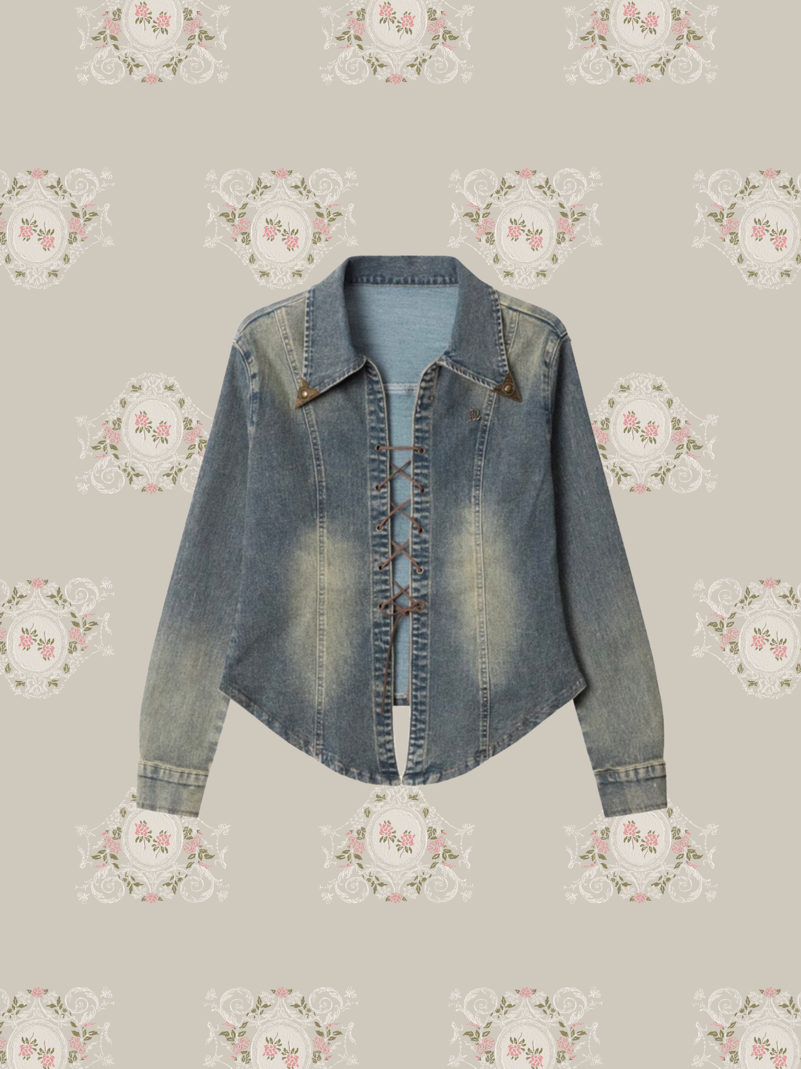 Lace Up Denim Shirt/レースアップデニムシャツ