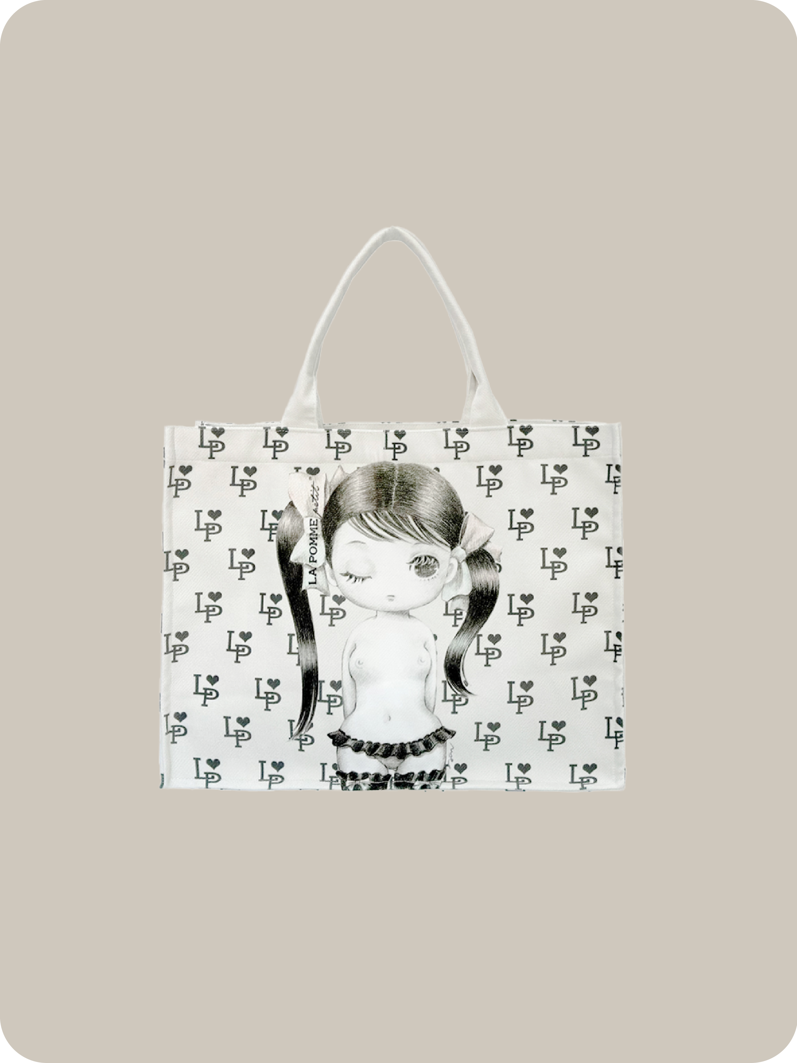 MURAKAMI MOE LA POMME petit Collaboration Girls Zip Tote Bag