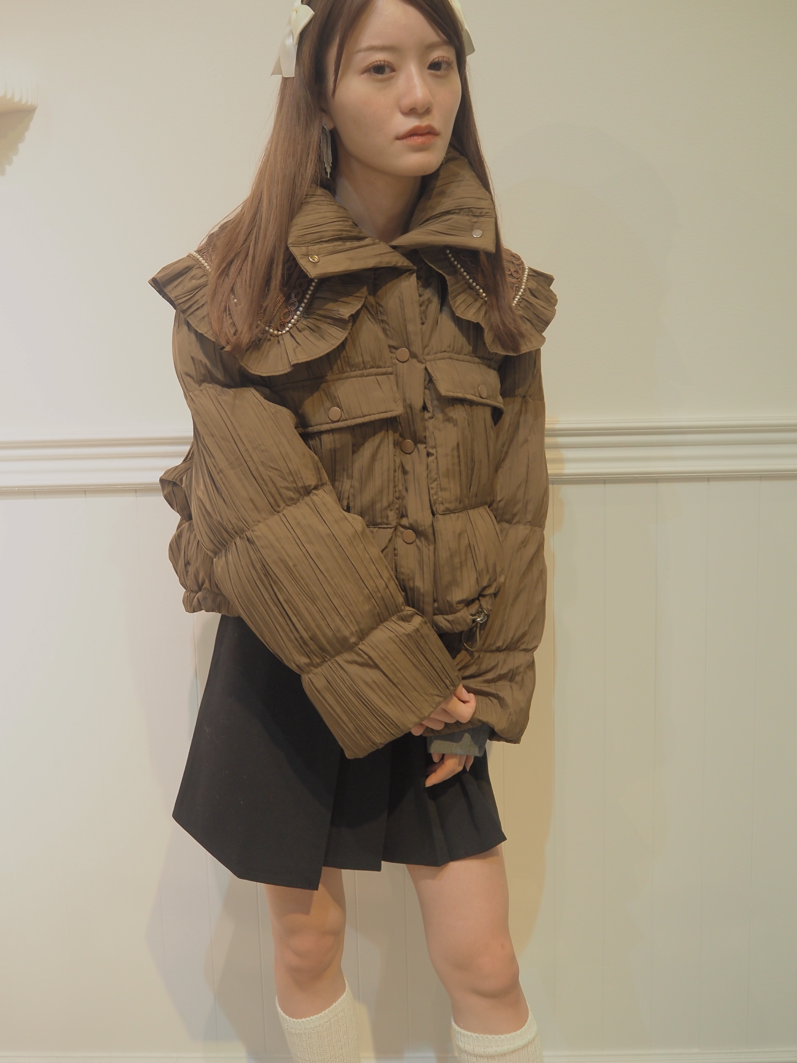 Big Frill Collar Puff Duck Down Coat.ビッグフリルカラーパフダックダウンコート