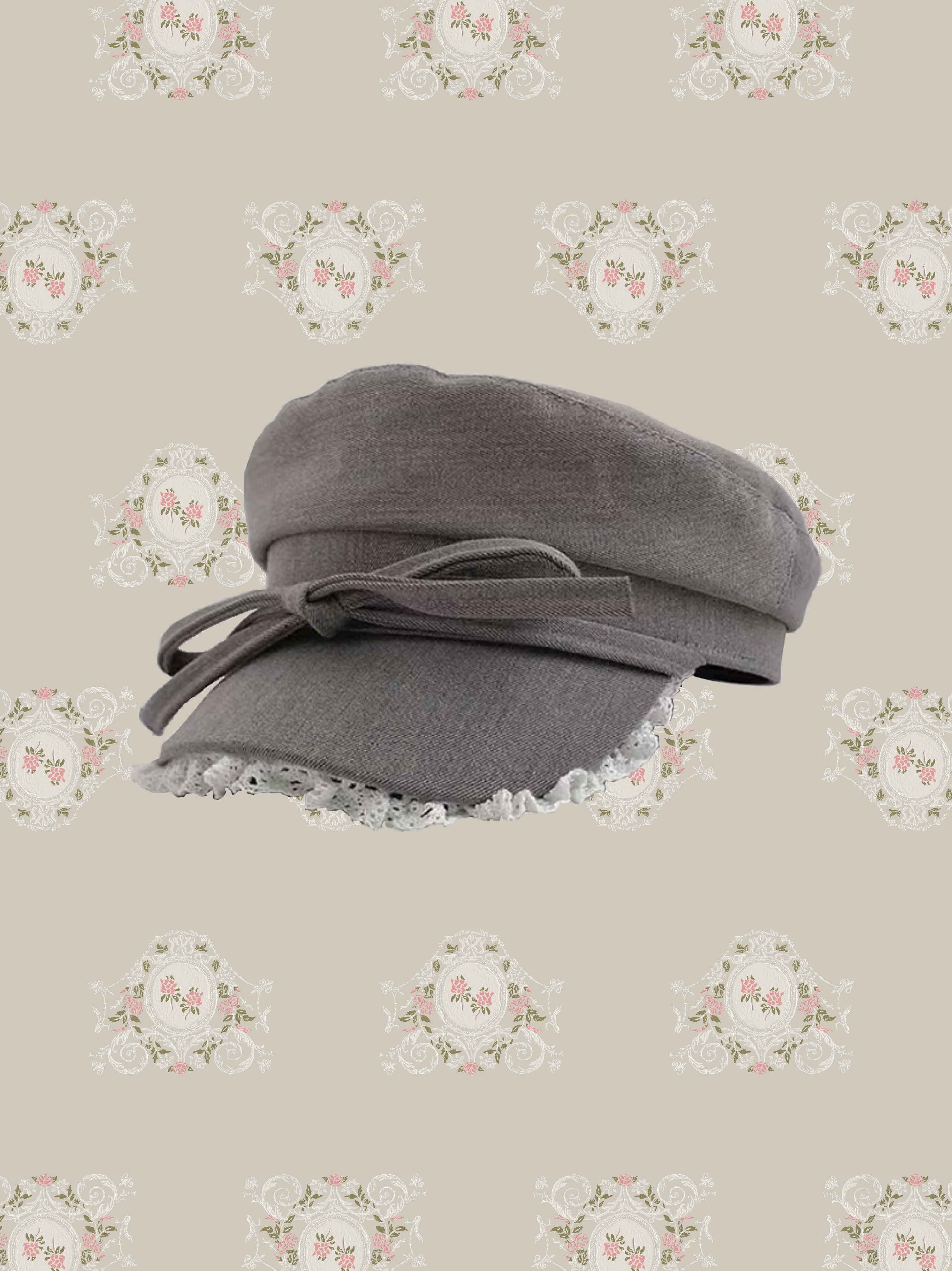 Ribbon Lace Frill Beret/リボンレースフリルベレー