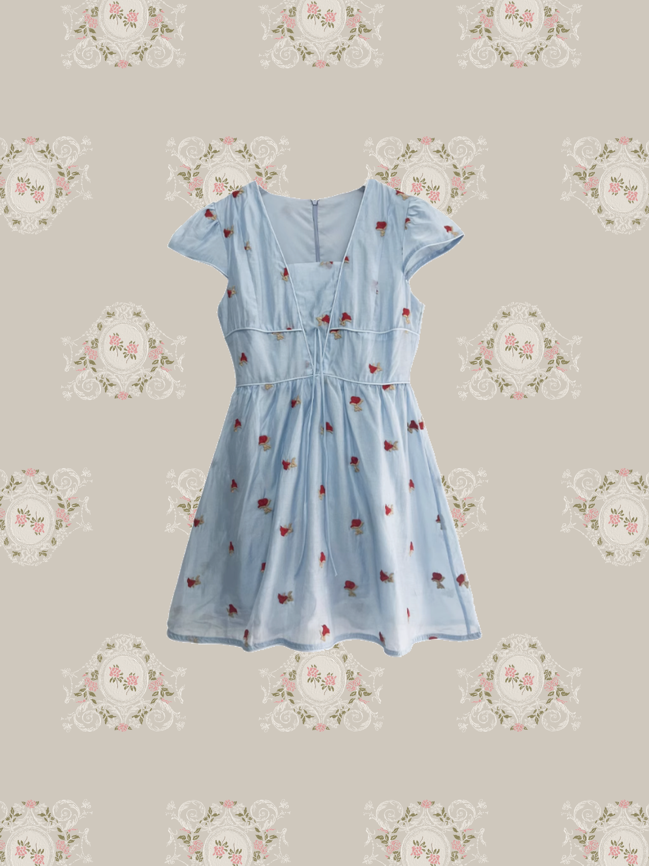 Romantic Floral Waisted Dress/ロマンチック花柄ウエストドレス