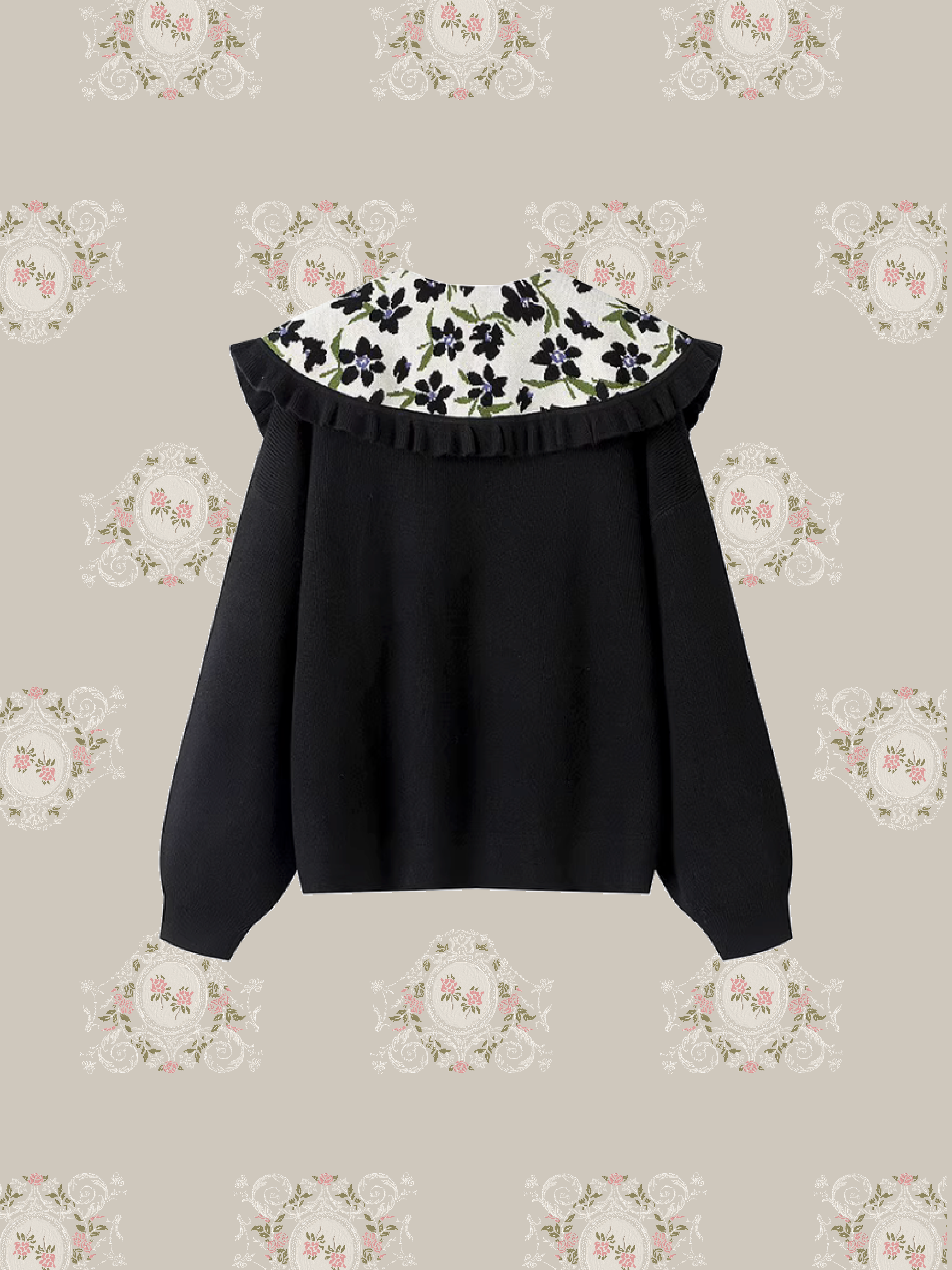 Floral Baby Collar Cardigan/花柄ベビーカラーカーディガン