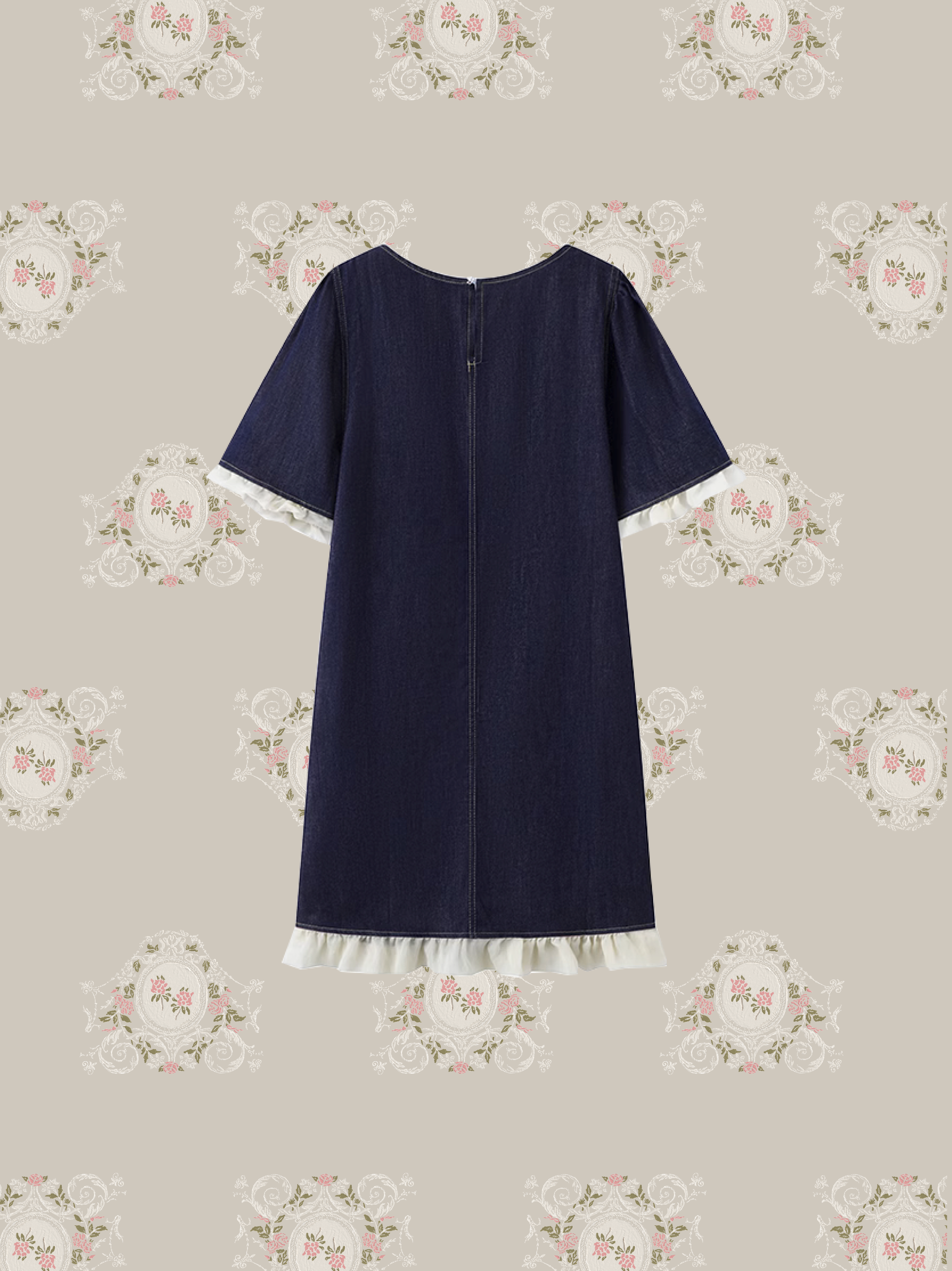 Frill Piping Denim One Piece/フリルパイピングデニムワンピース