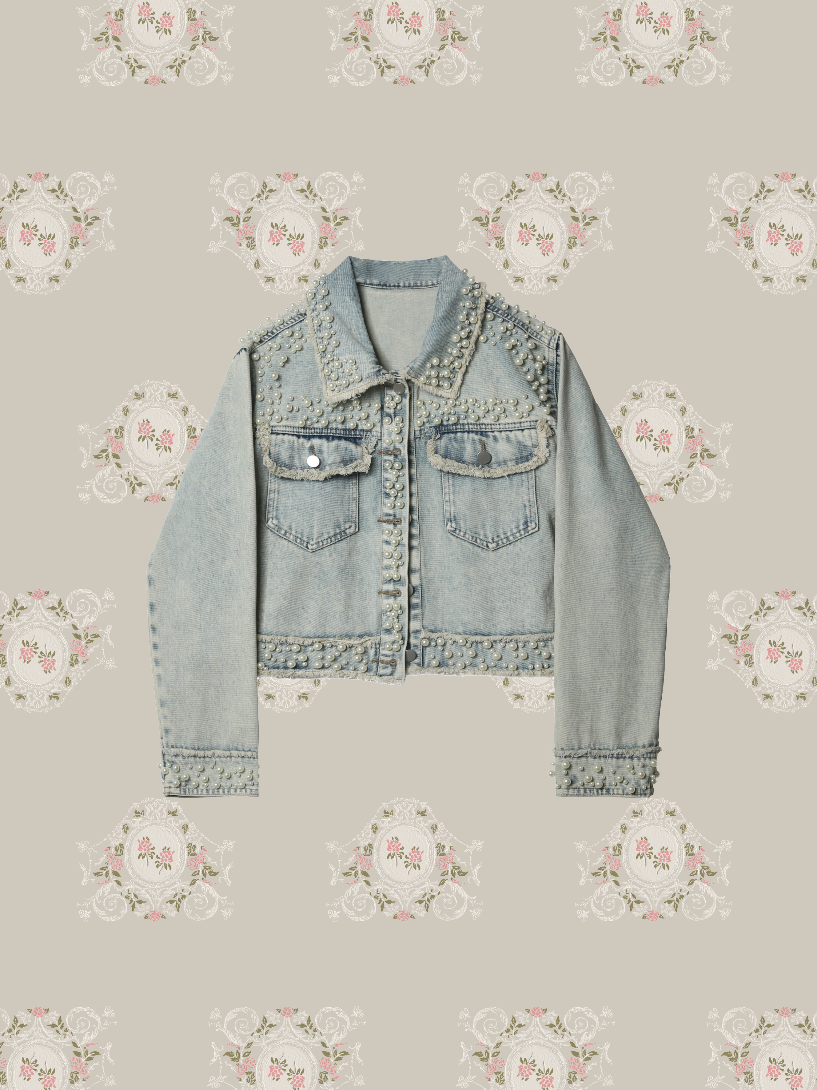 Pearl Deco Denim Jacket/パールデコデニムジャケット