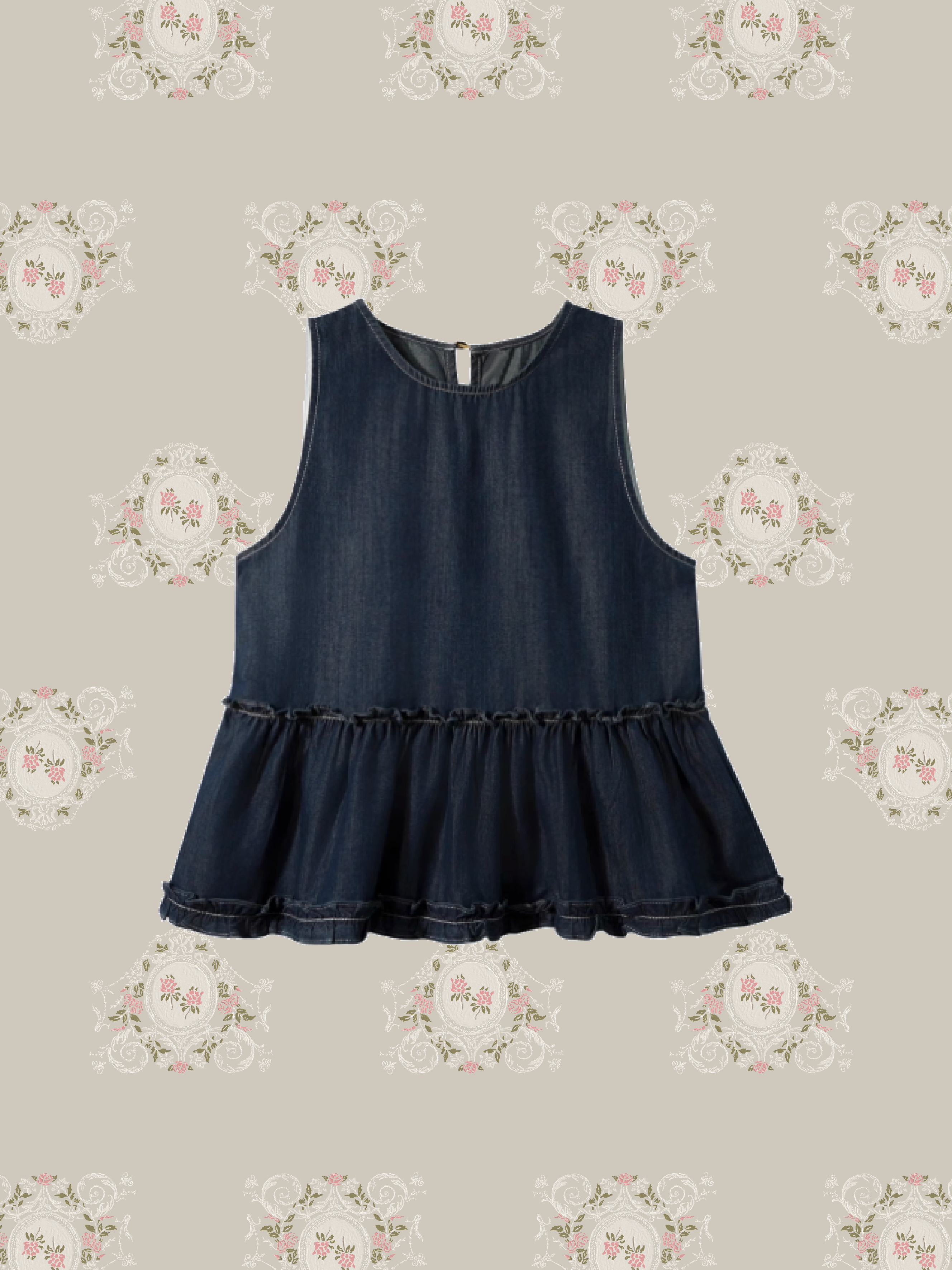 Flare Design Denim Vest/フレアデザインデニムベスト