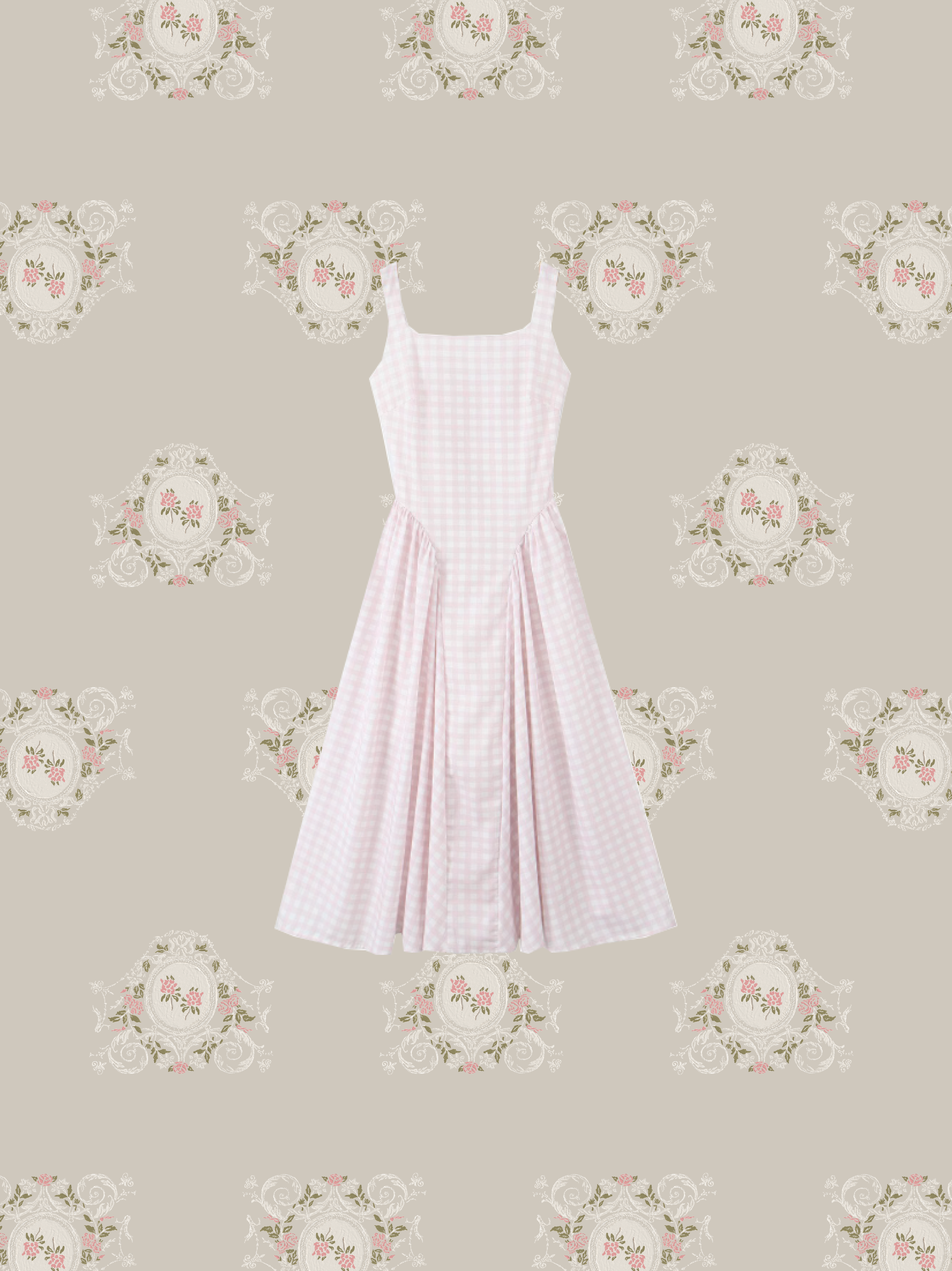 French Plaid Voluminous Dress/フレンチチェックボリュームドレス