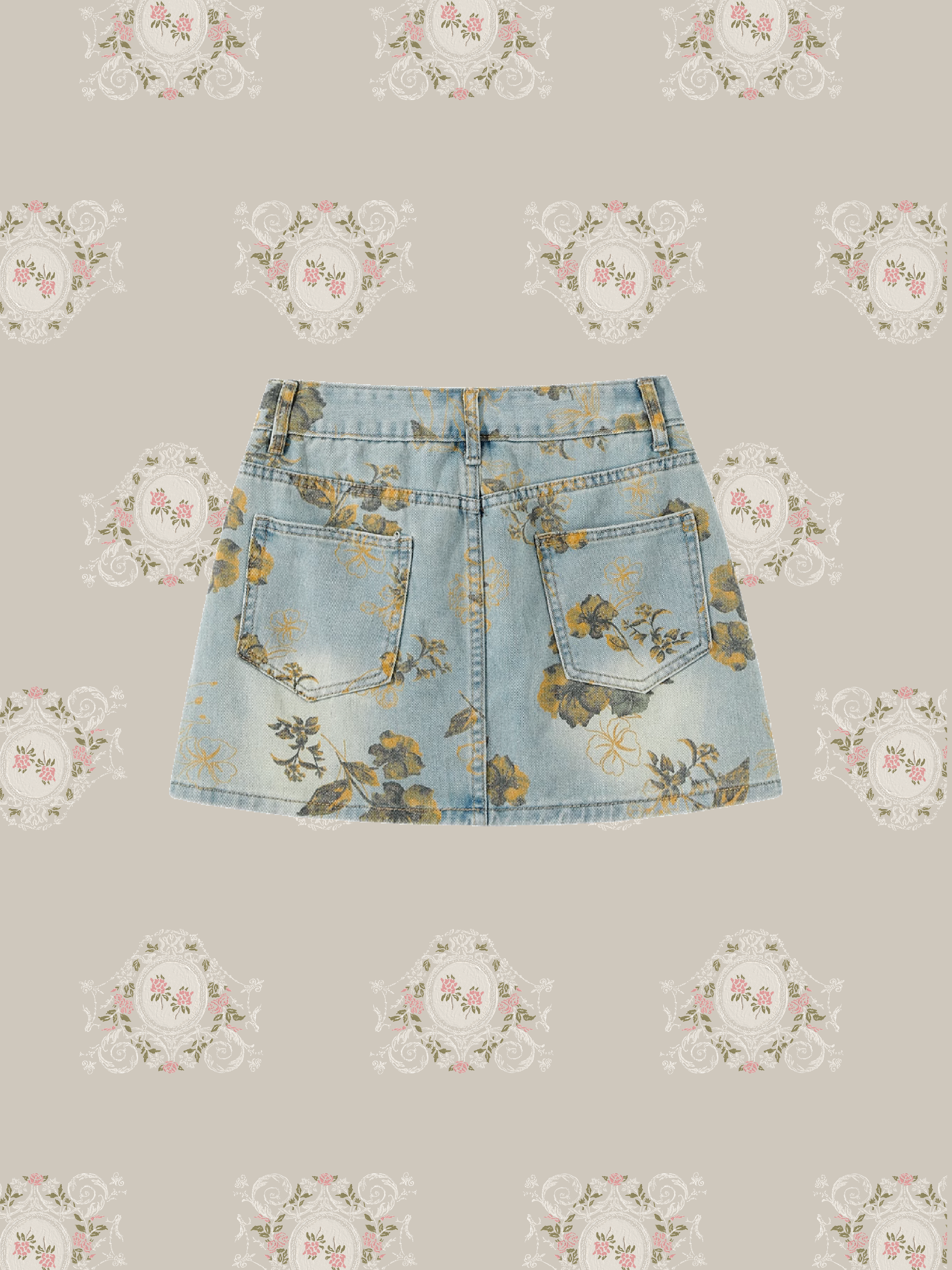Botanical Denim Skirt/ボタニカルデニムスカート
