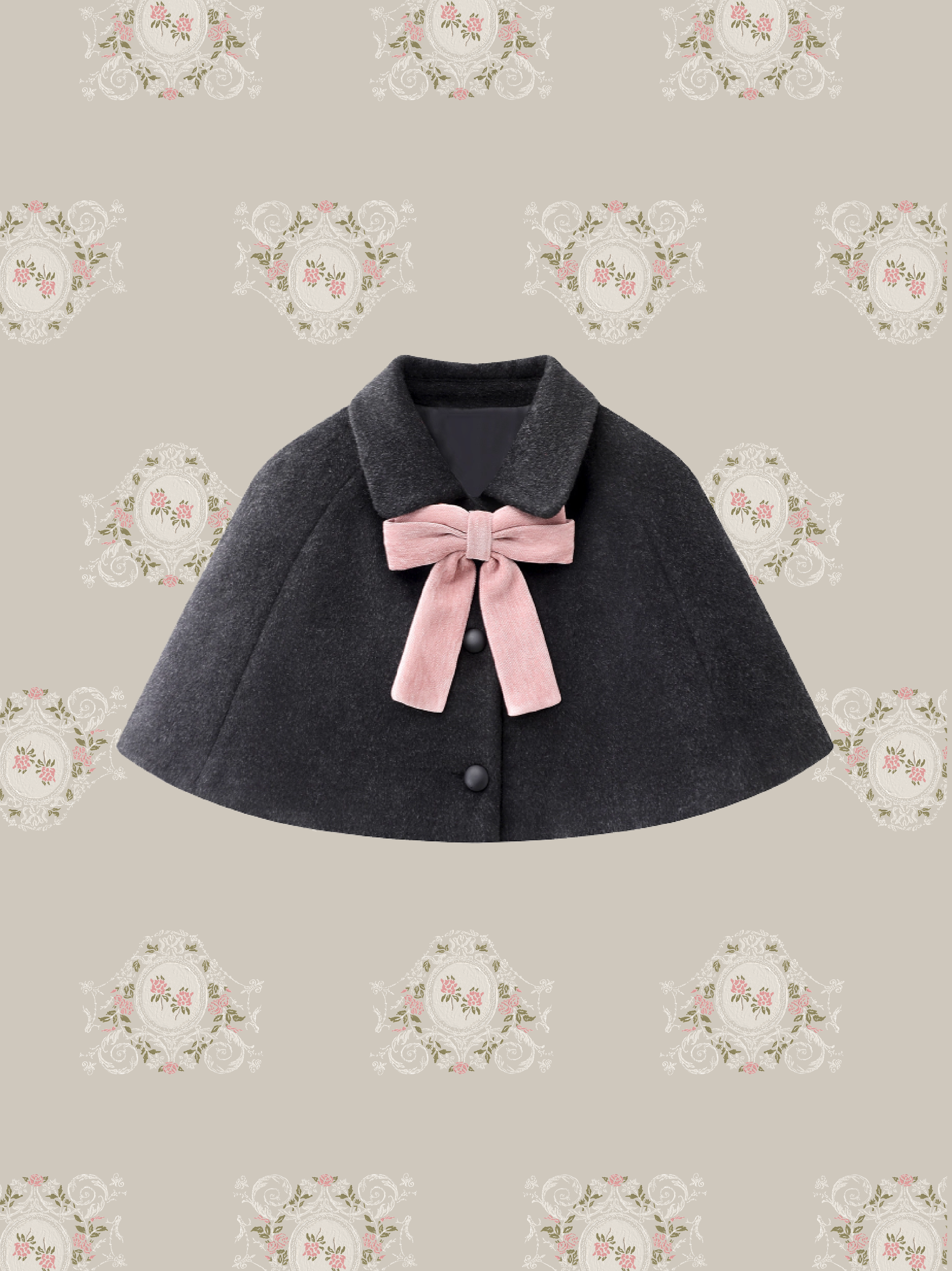 Woolly Vest Onepiece With Cape/ケープ付きウールベストワンピース