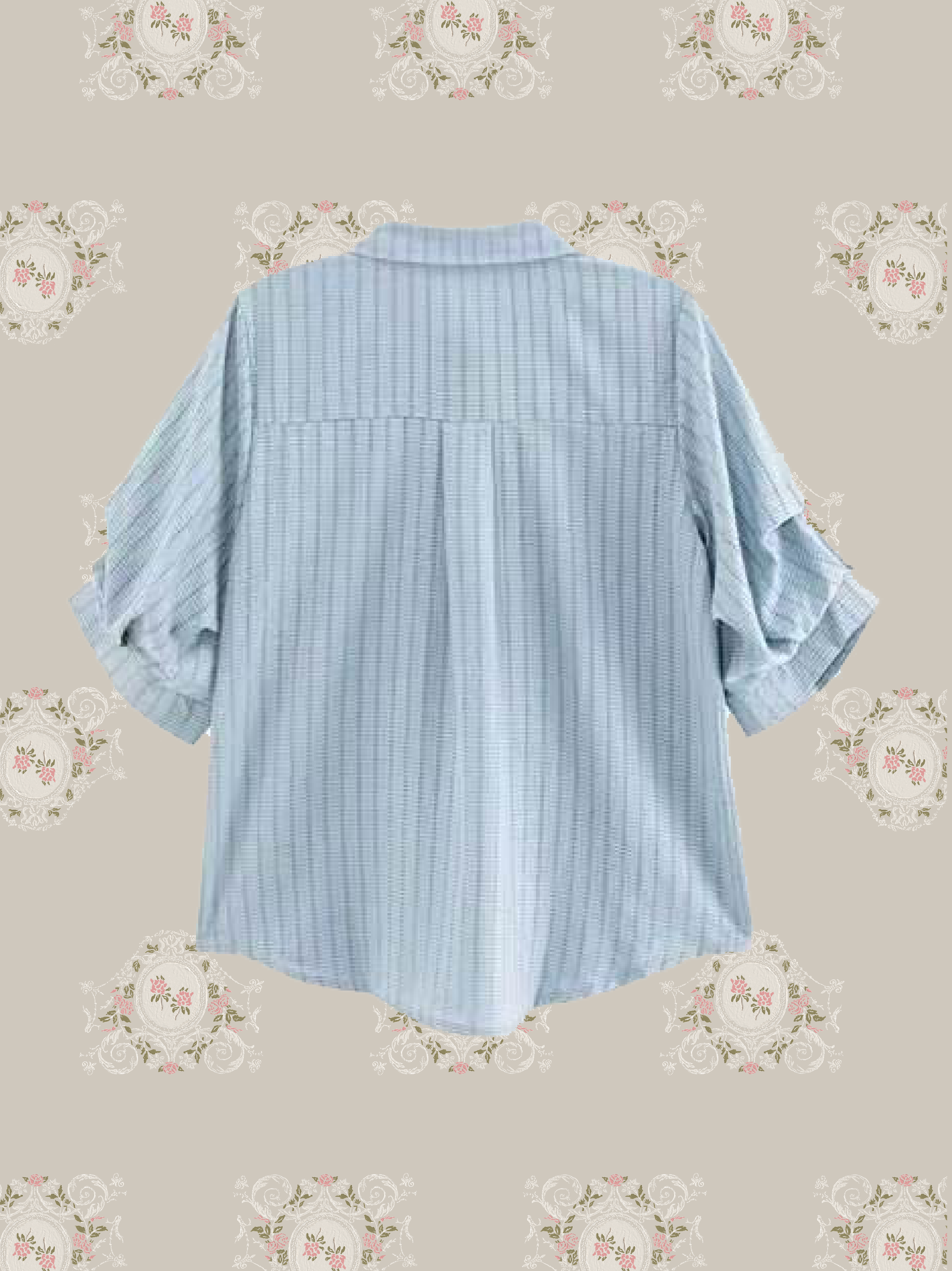Wave Design Stripe Shirt/ウェーブデザインストライプシャツ