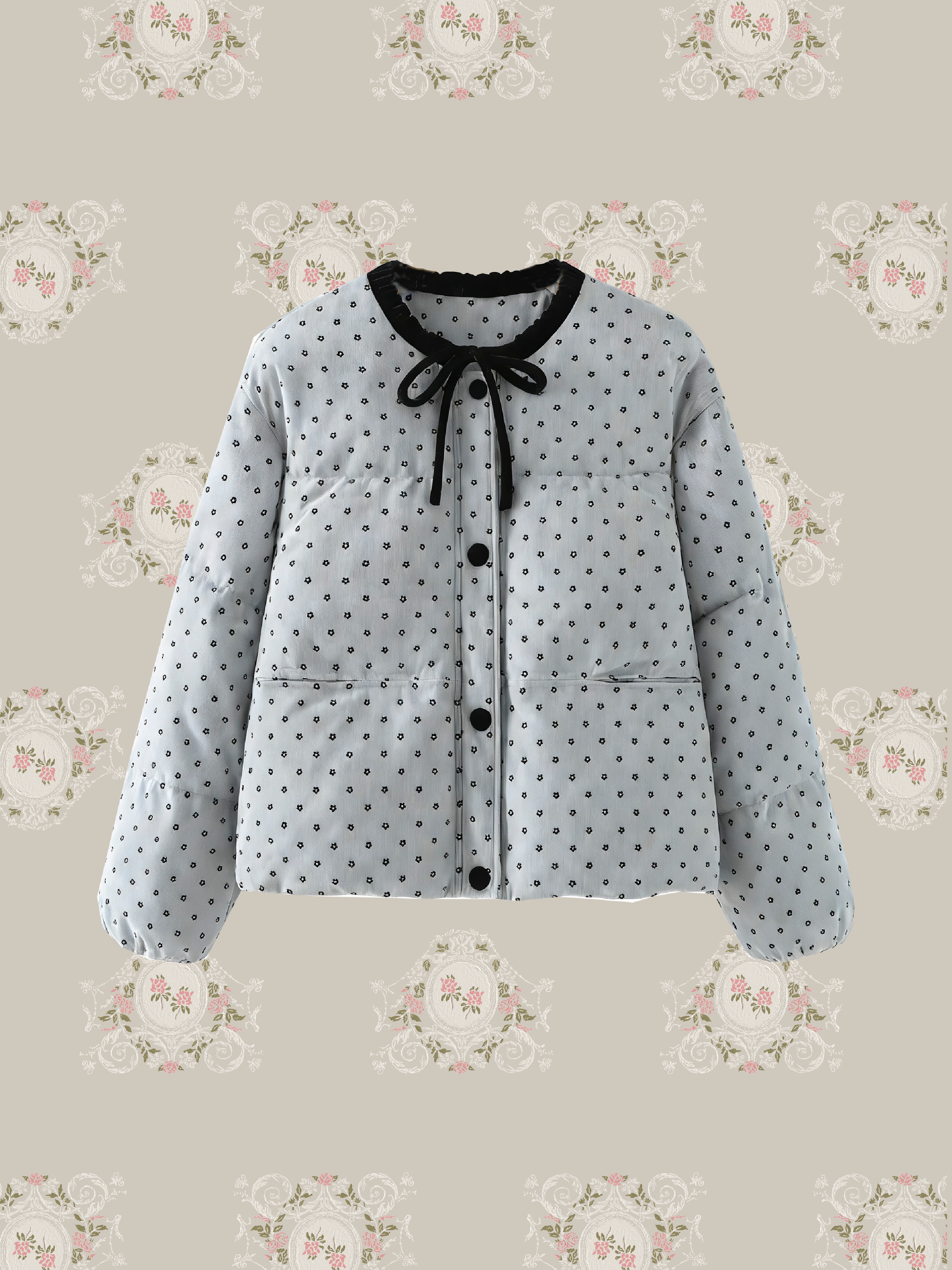 Round Collar Piping Down Jacket/ラウンドカラーパイピングダウンジャケット