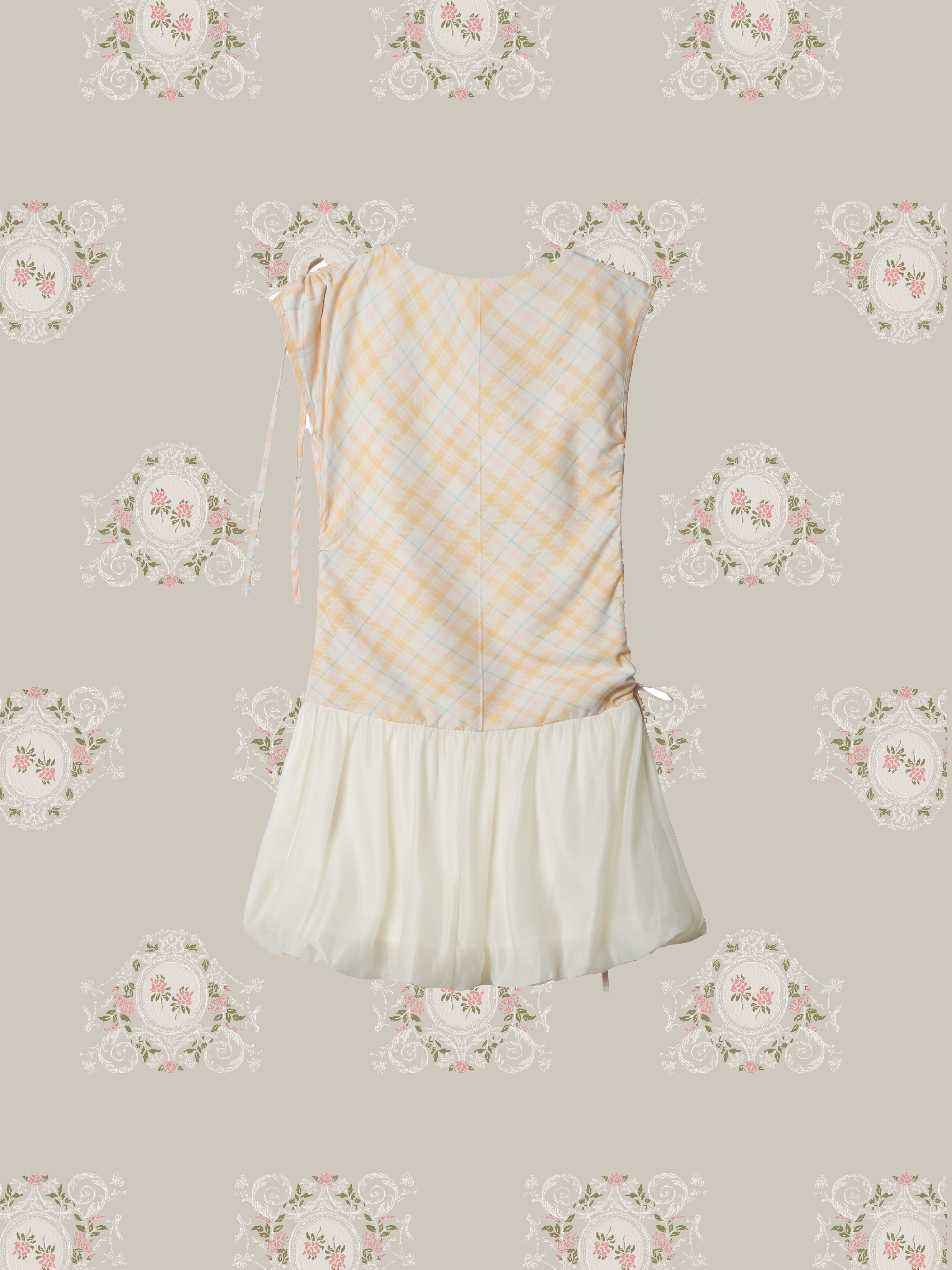 Plaid Gather Balloon One Piece/チェック柄ギャザーバルーンワンピース