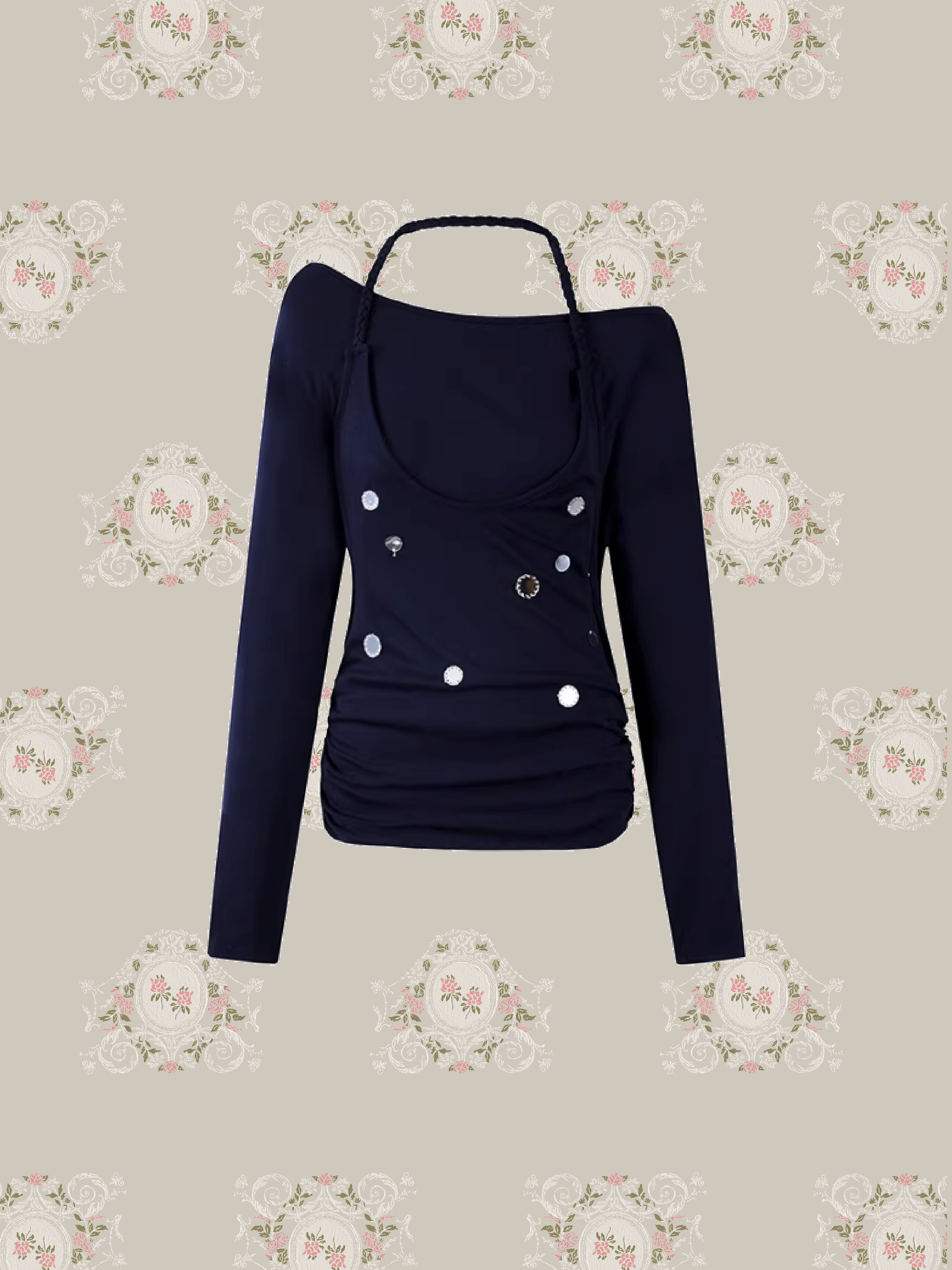 Fake Two Halter Top/フェイクツーホルタートップ