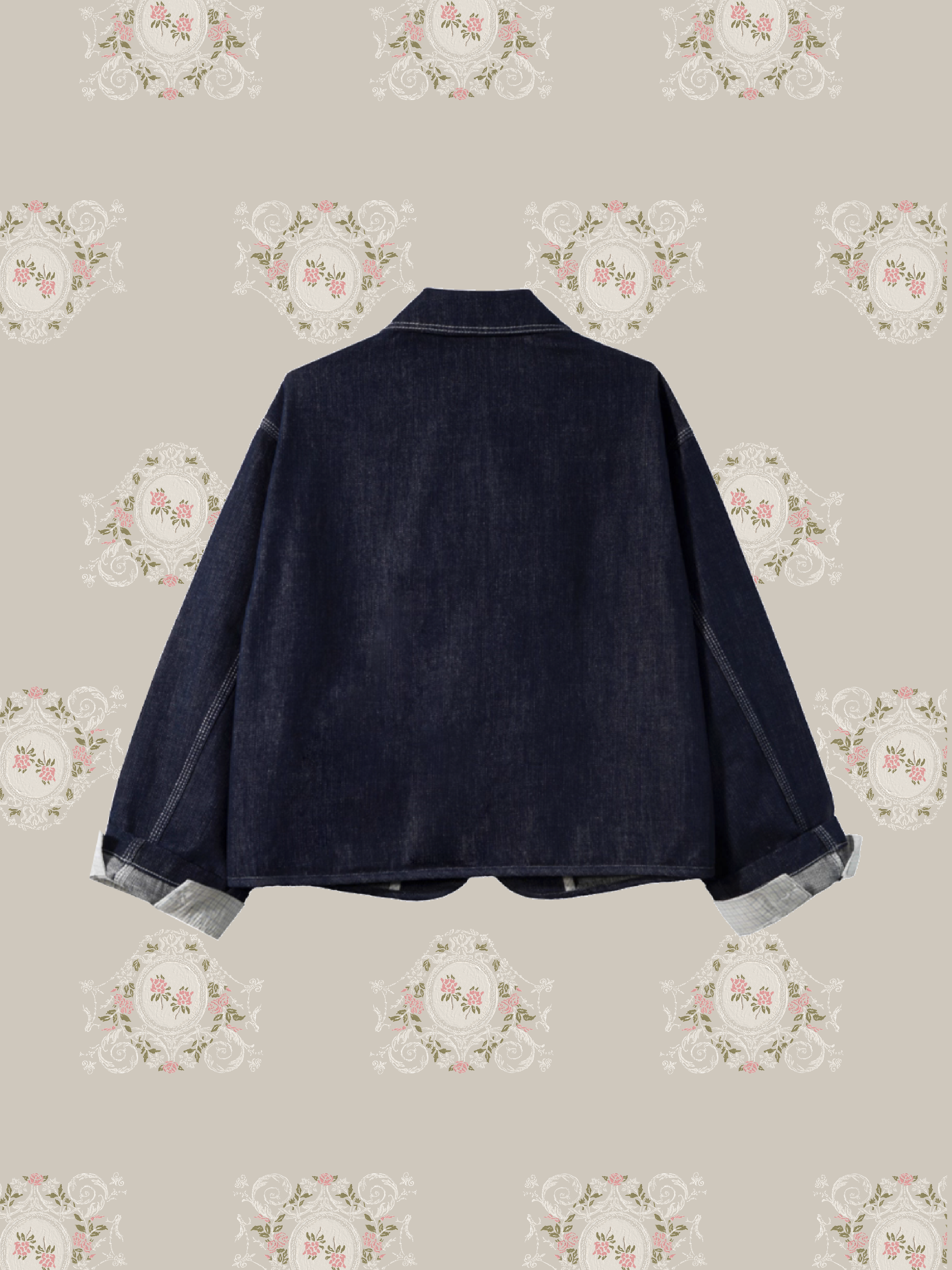 Sleeve Stitching Lapel Denim Jacket