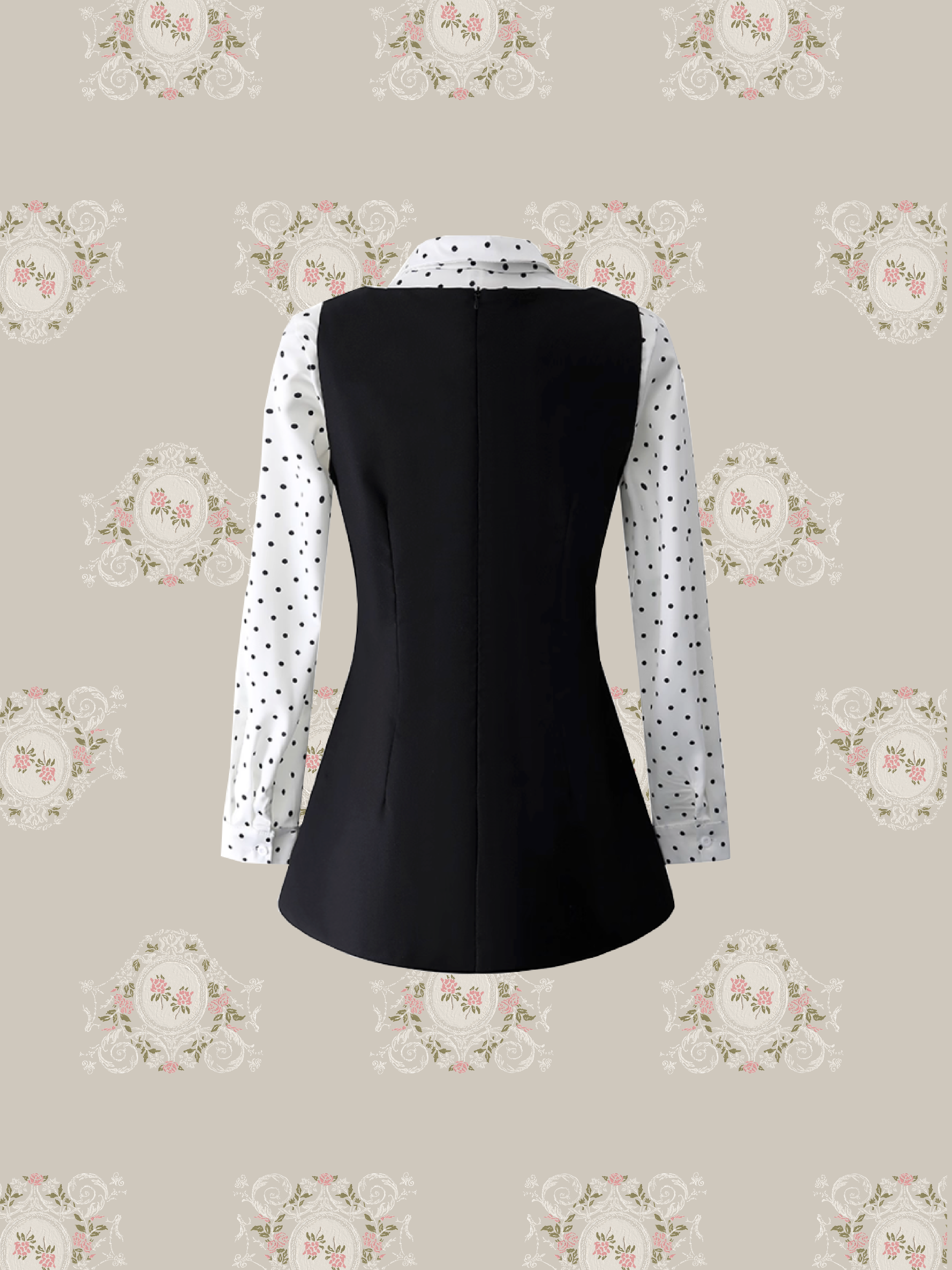 Big Ribbon Dot Shirt Set Up/ビッグリボンドットシャツセットアップ