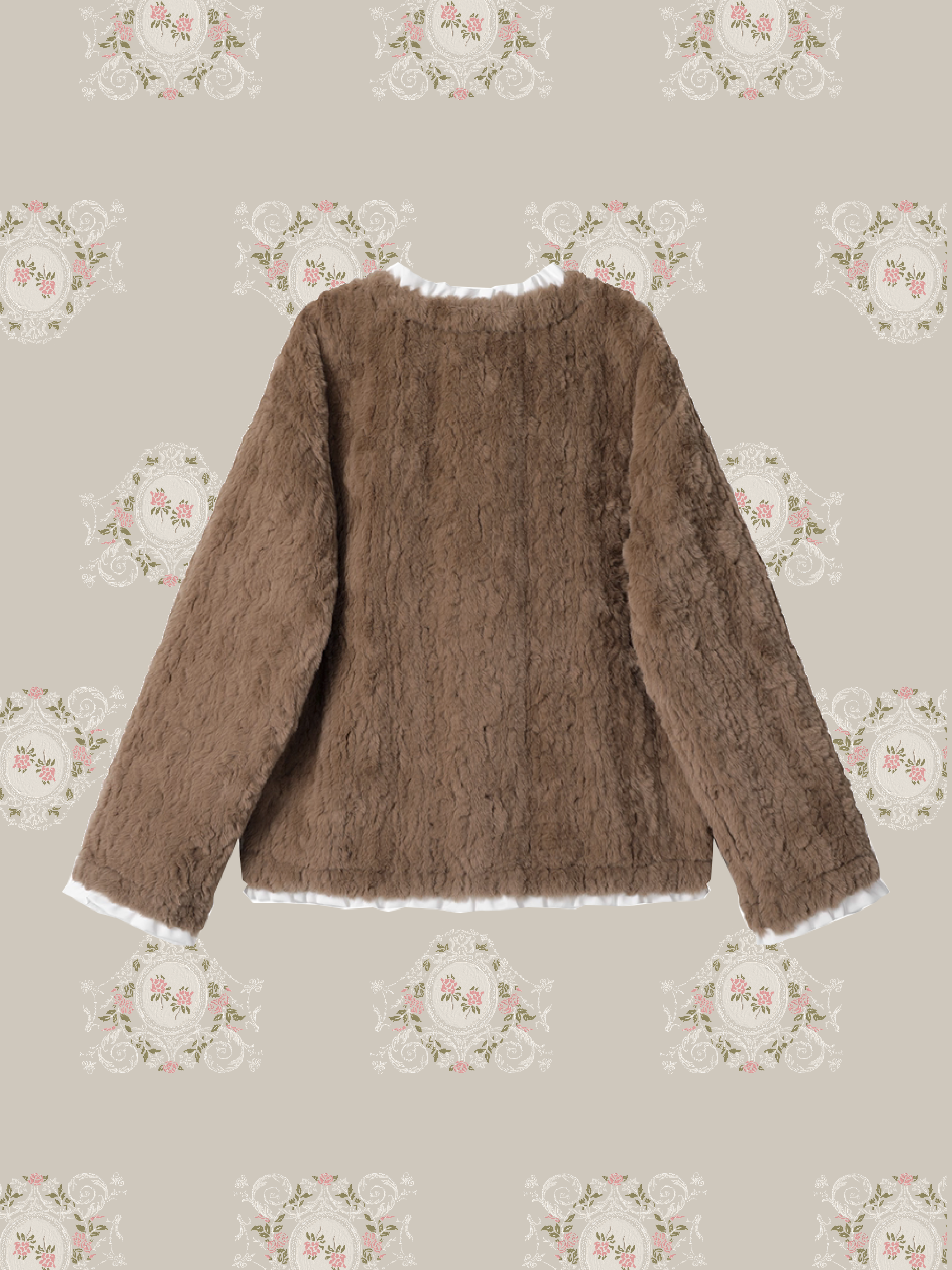 Elegant Frill Piping Fur Jacket/エレガントフリルパイピングファージャケット
