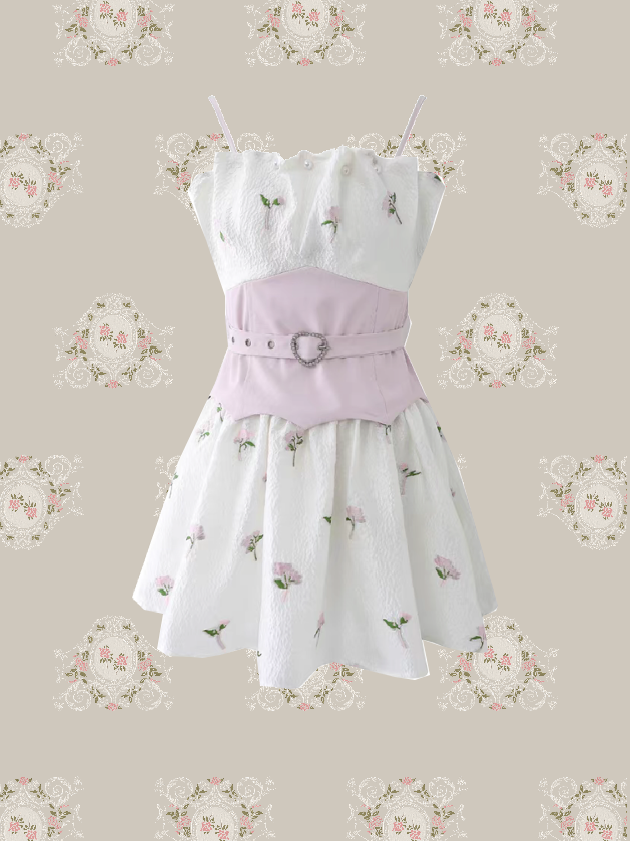 Floral Embroidered Corset Dress/花柄刺繍コルセットドレス