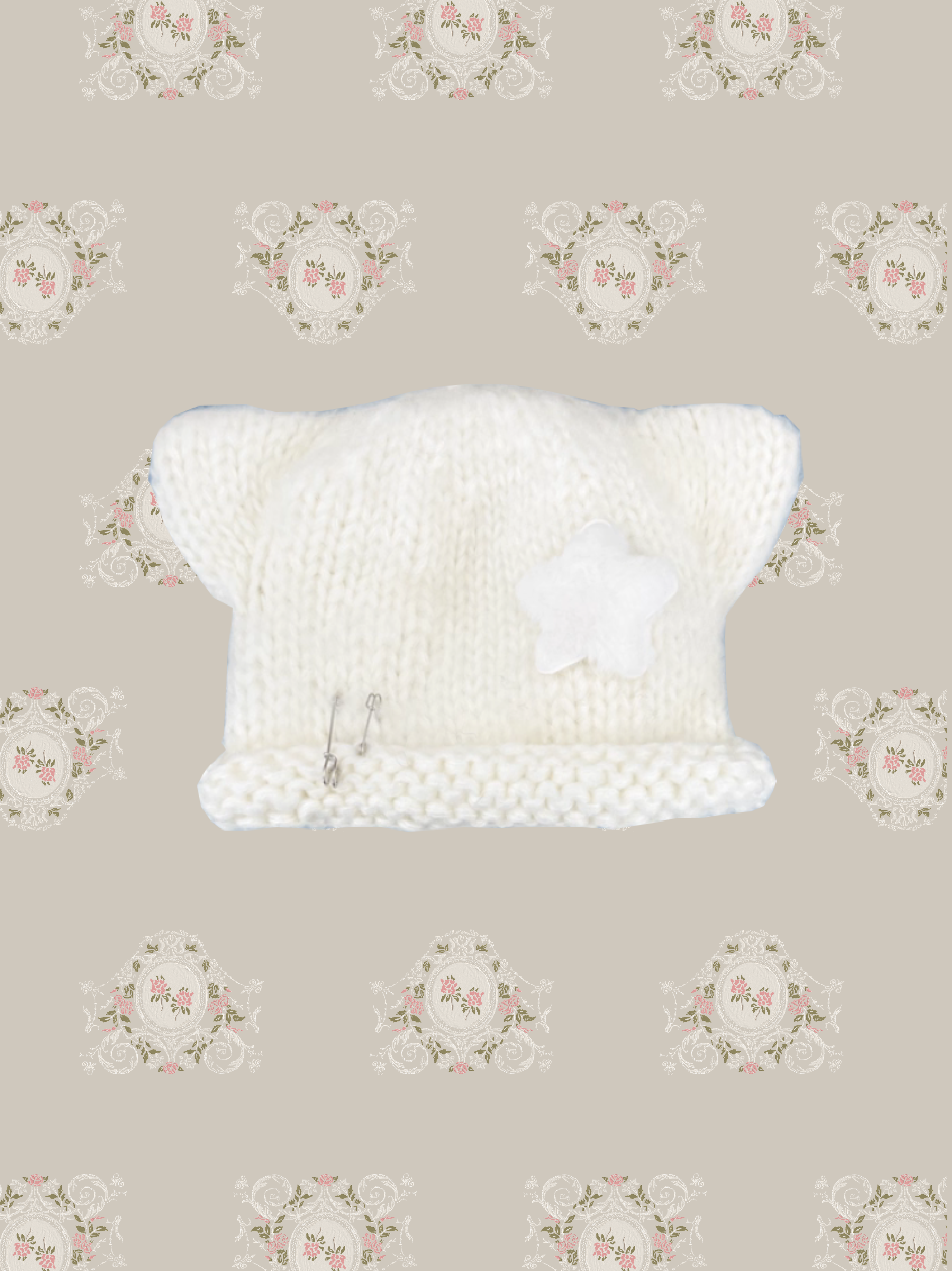 Cute Star Deco Knit Cap/キュート星デコニットキャップ