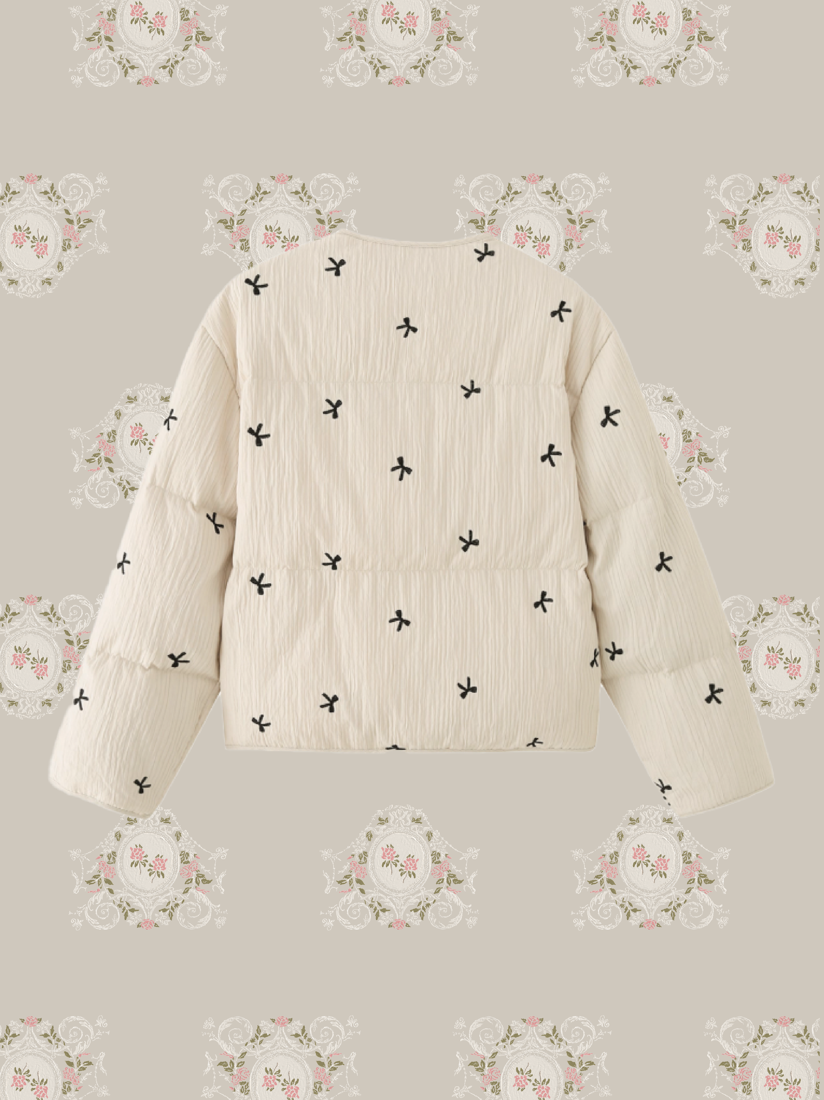 Embroidery Ribbon Duck Down Jacket/刺繍リボンダックダウンジャケット