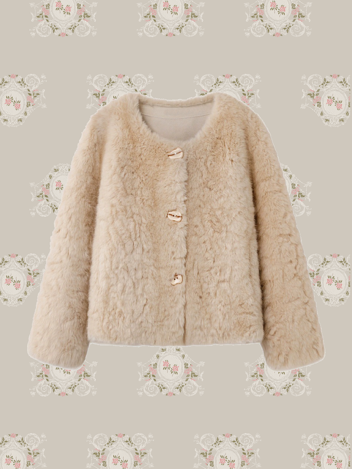 Cozy Pastel Color Faux Fur Coat/パステルカラーフェイクファーコート