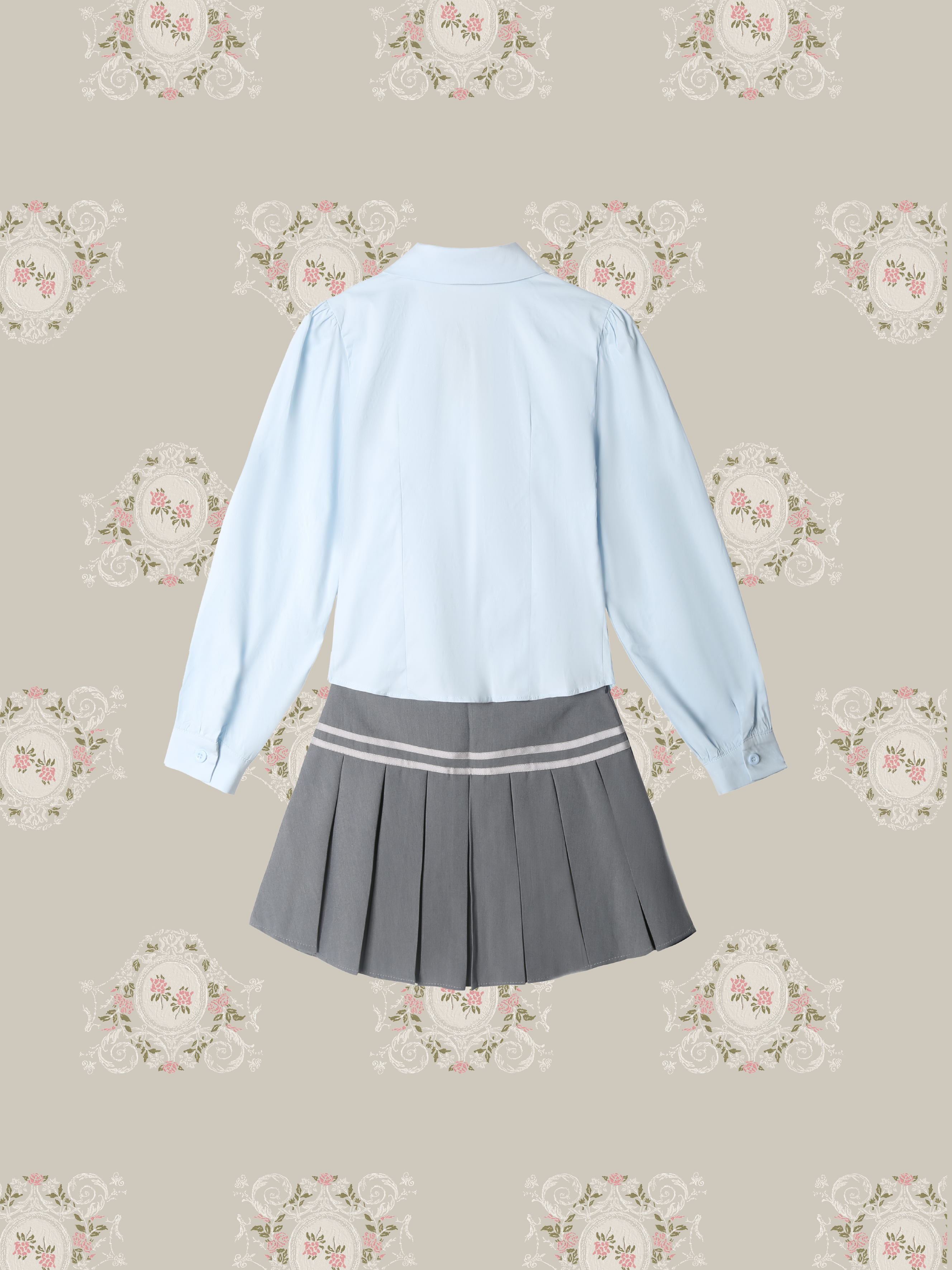 Preppy Pleats Skirt Set Up/プレッピープリーツスカートセットアップ
