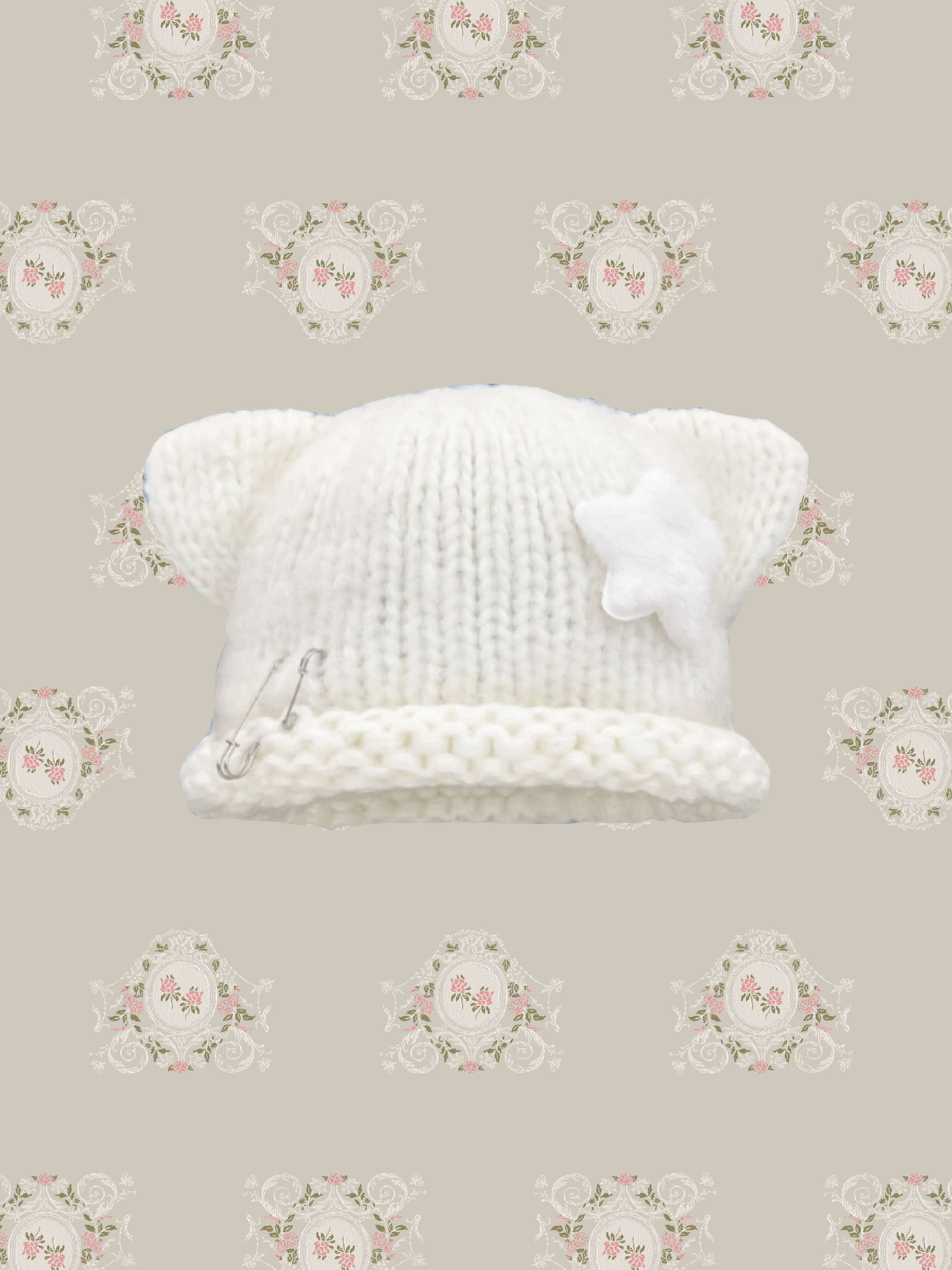 Cute Star Deco Knit Cap/キュート星デコニットキャップ