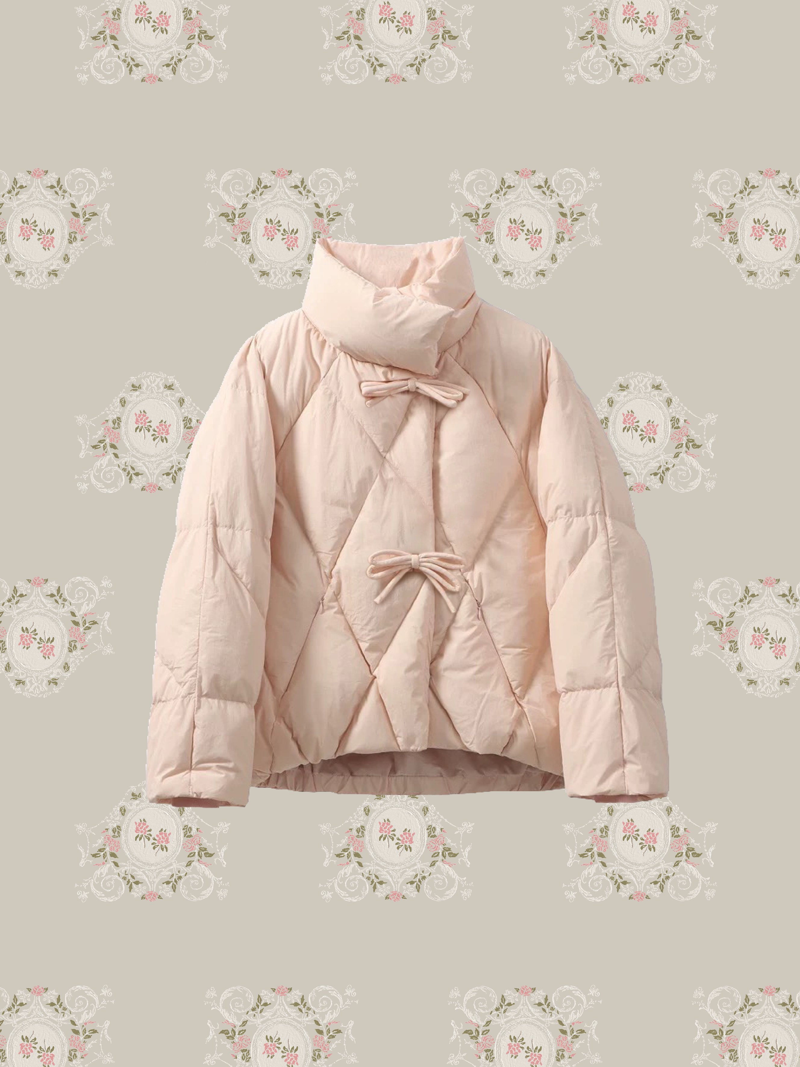 Quilting Ribbon Puffer Duck Down Jacket キルティングリボンパファーダックダウンジャケット