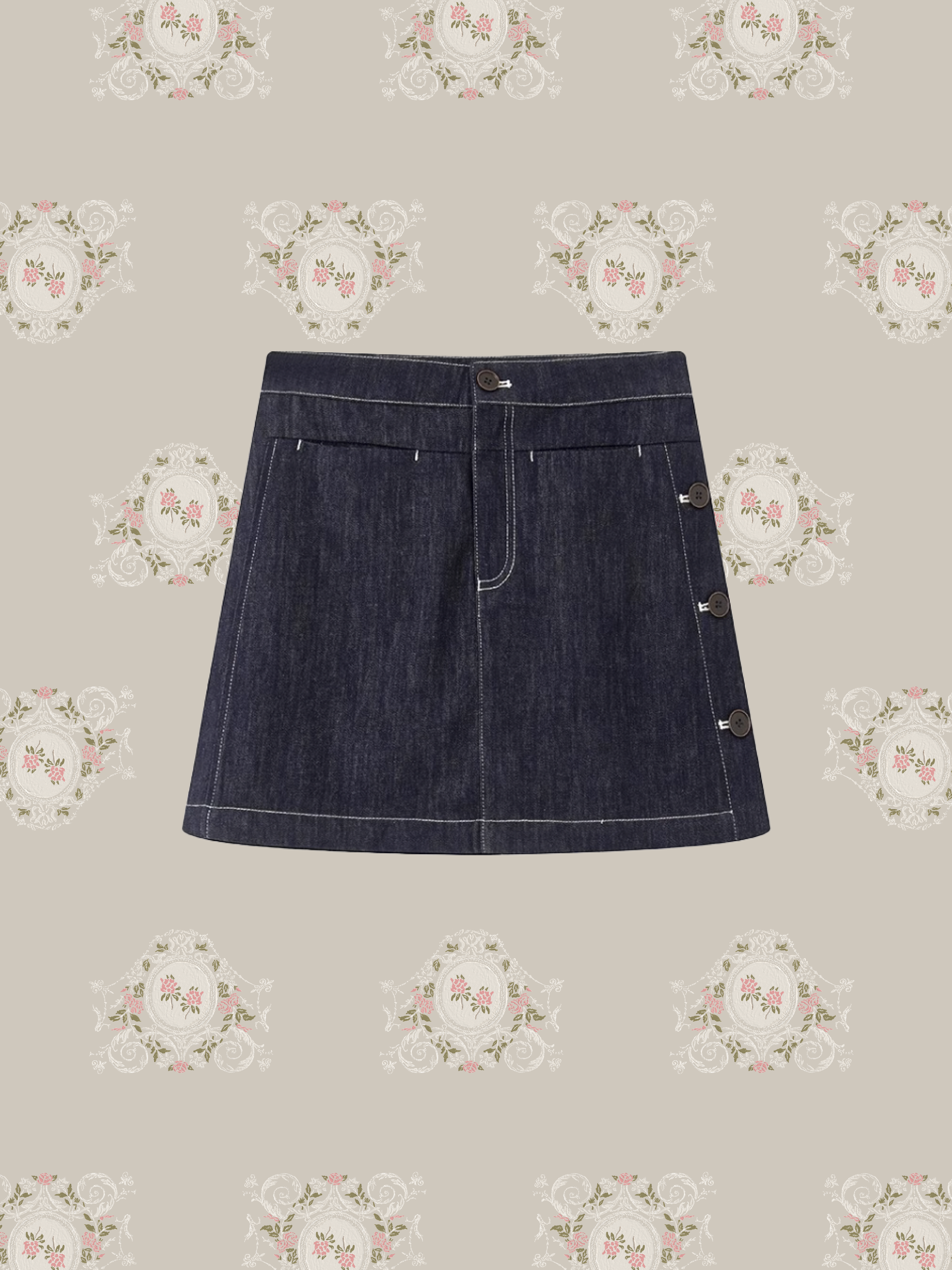 One Tone Denim Skirt/ワントーンデニムスカート