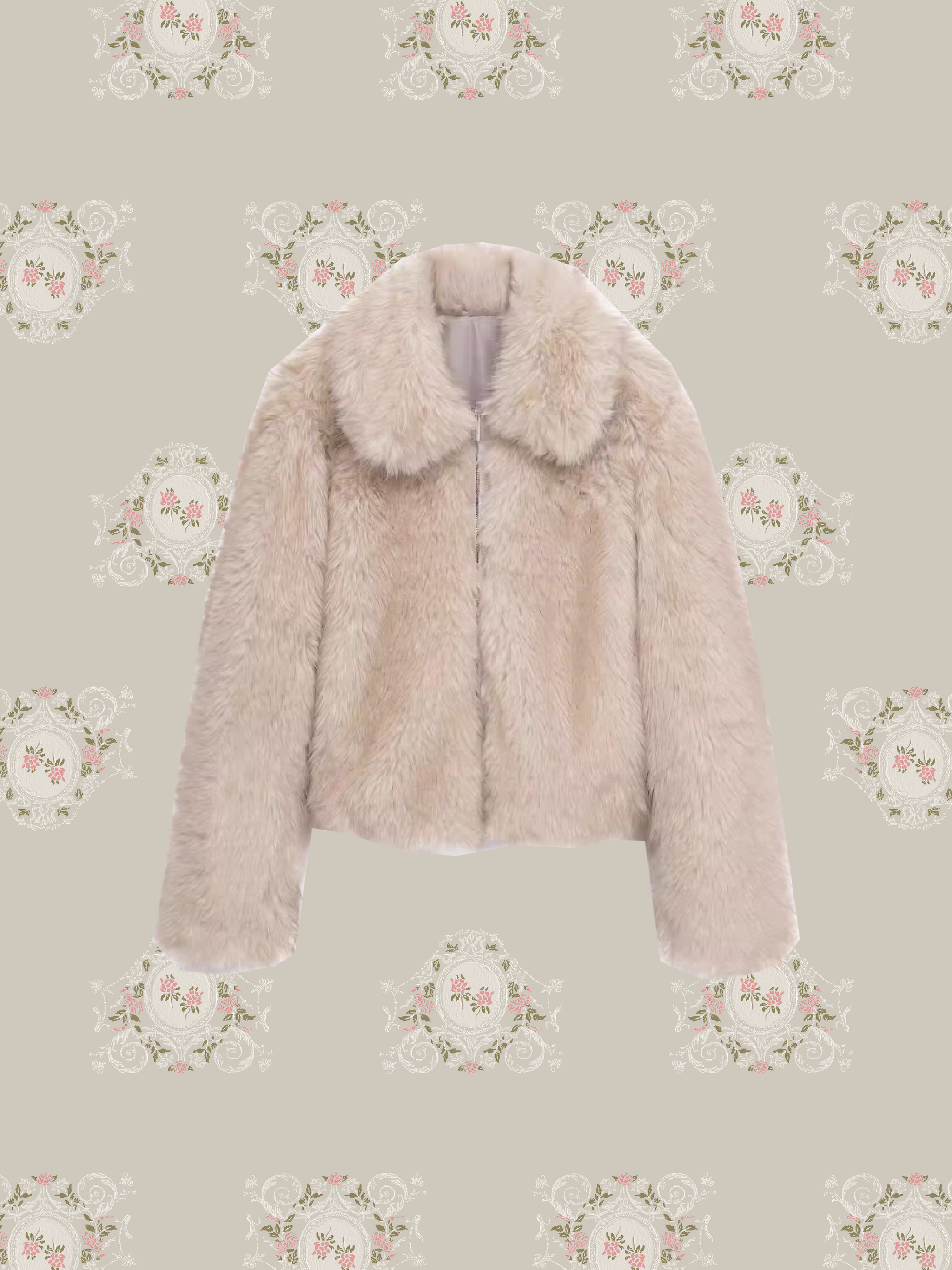 【美品】la pomme petit トグル留めフェイクファージャケット 美品】la pomme petit トグル留めフェイクファージャケット LA POMME