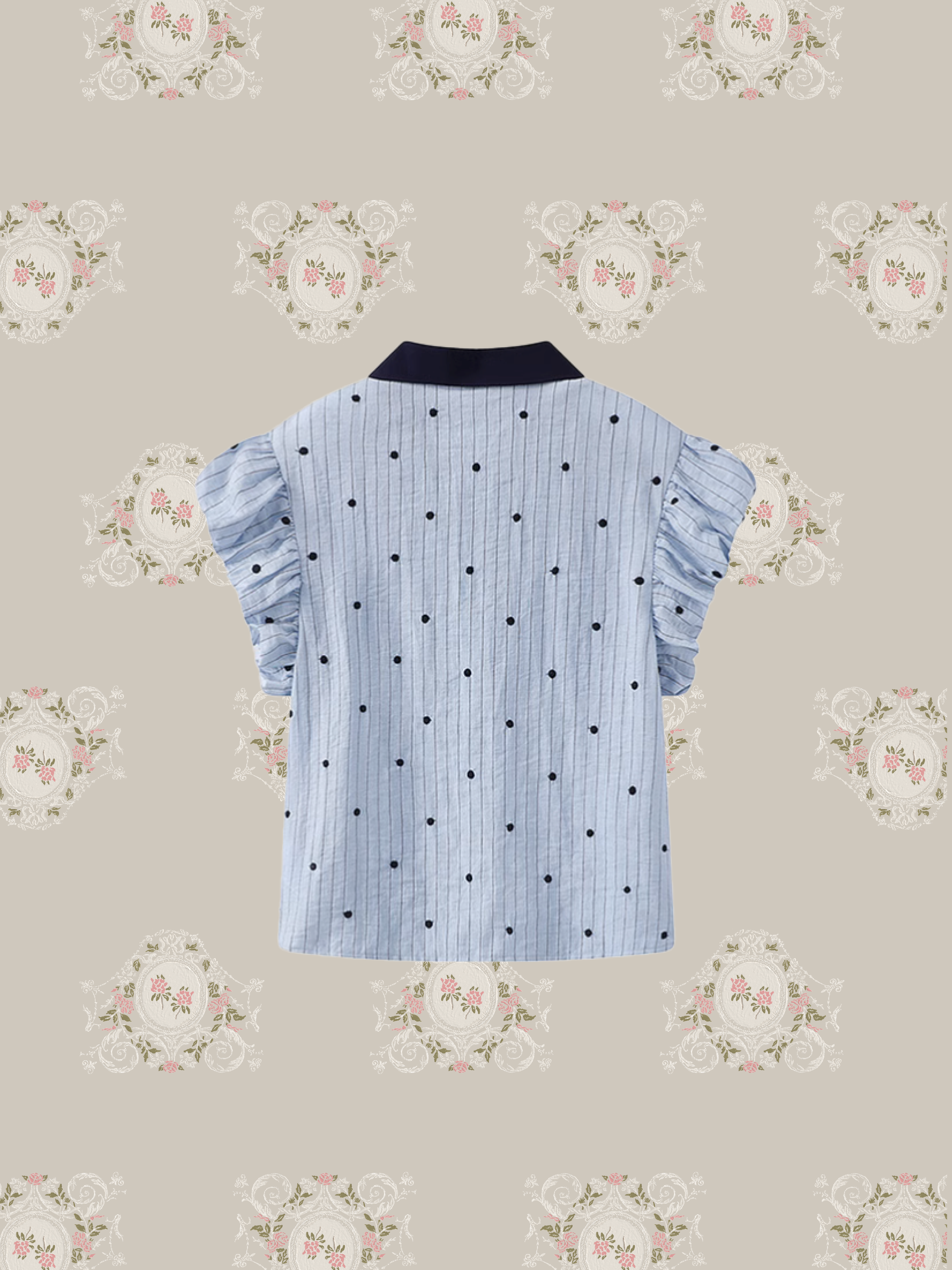 Asymmetry Dots Puff Shirt/アシンメトリードットパフシャツ