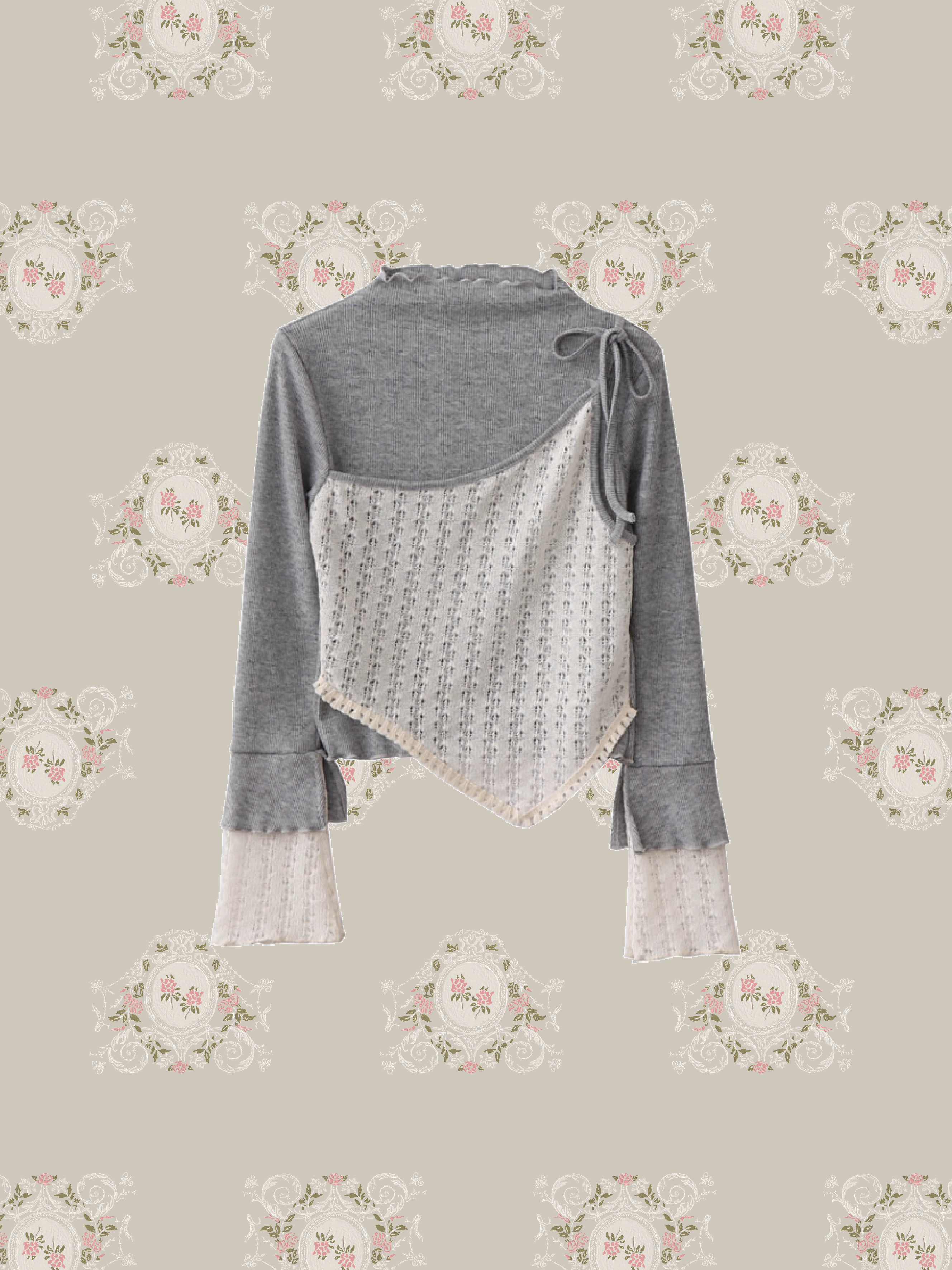 Asymmetry Lace Tops/アシンメトリーレーストップス