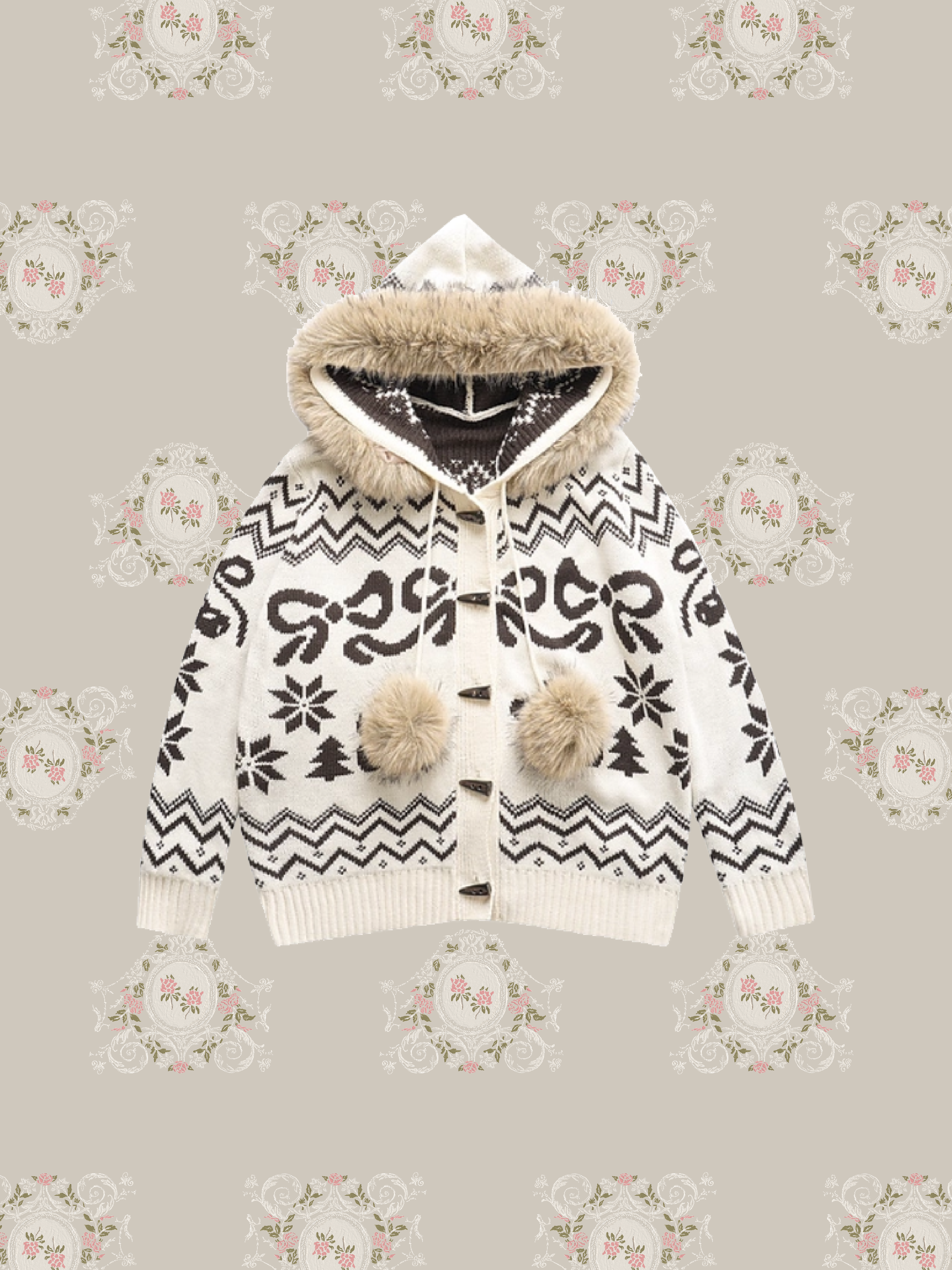 Fluffy Collar Cheerful Cardigan/ふわふわ襟カーディガン