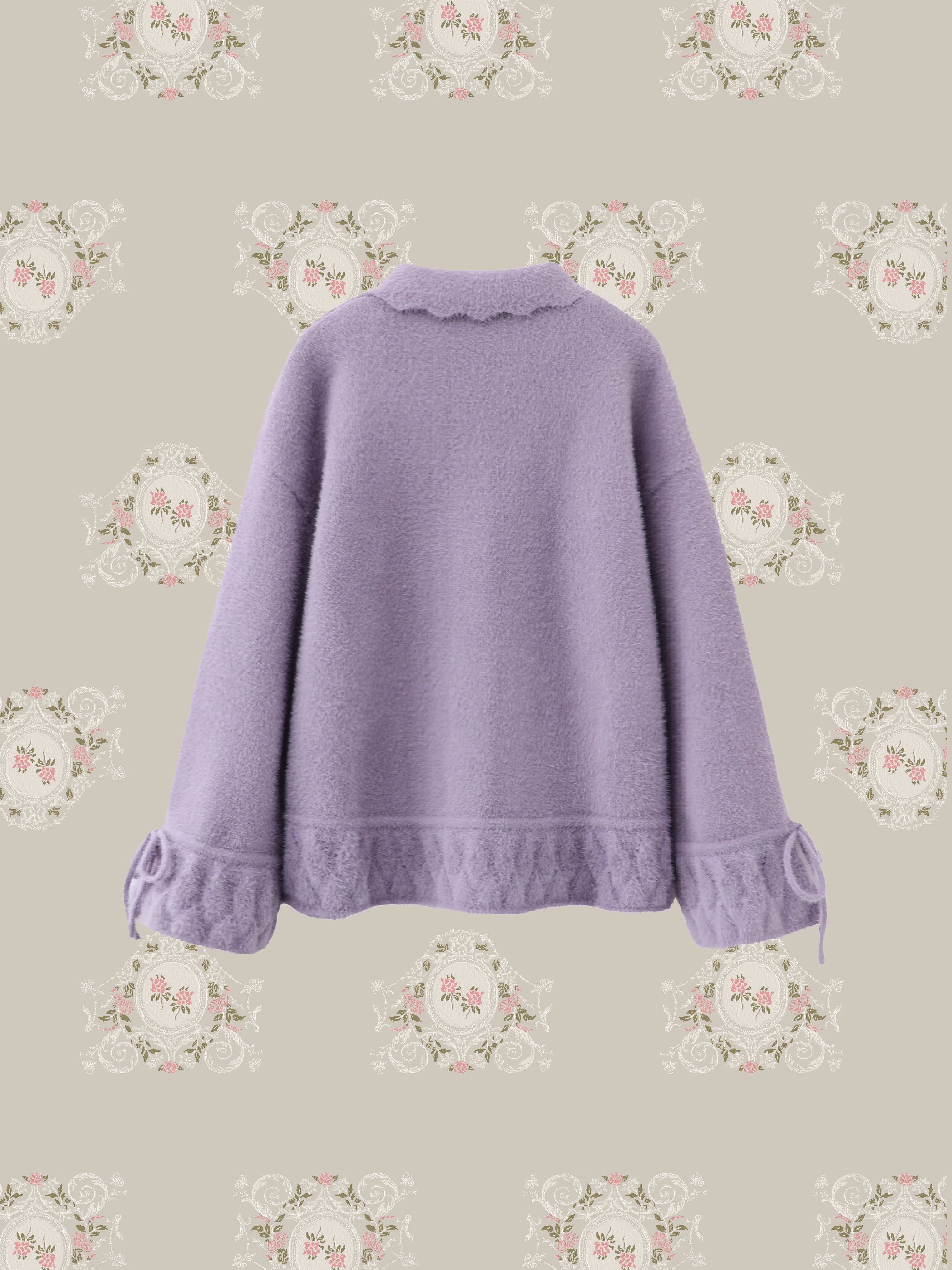 Elegant Purple Gather Cardigan/エレガントパープルギャザーカーディガン
