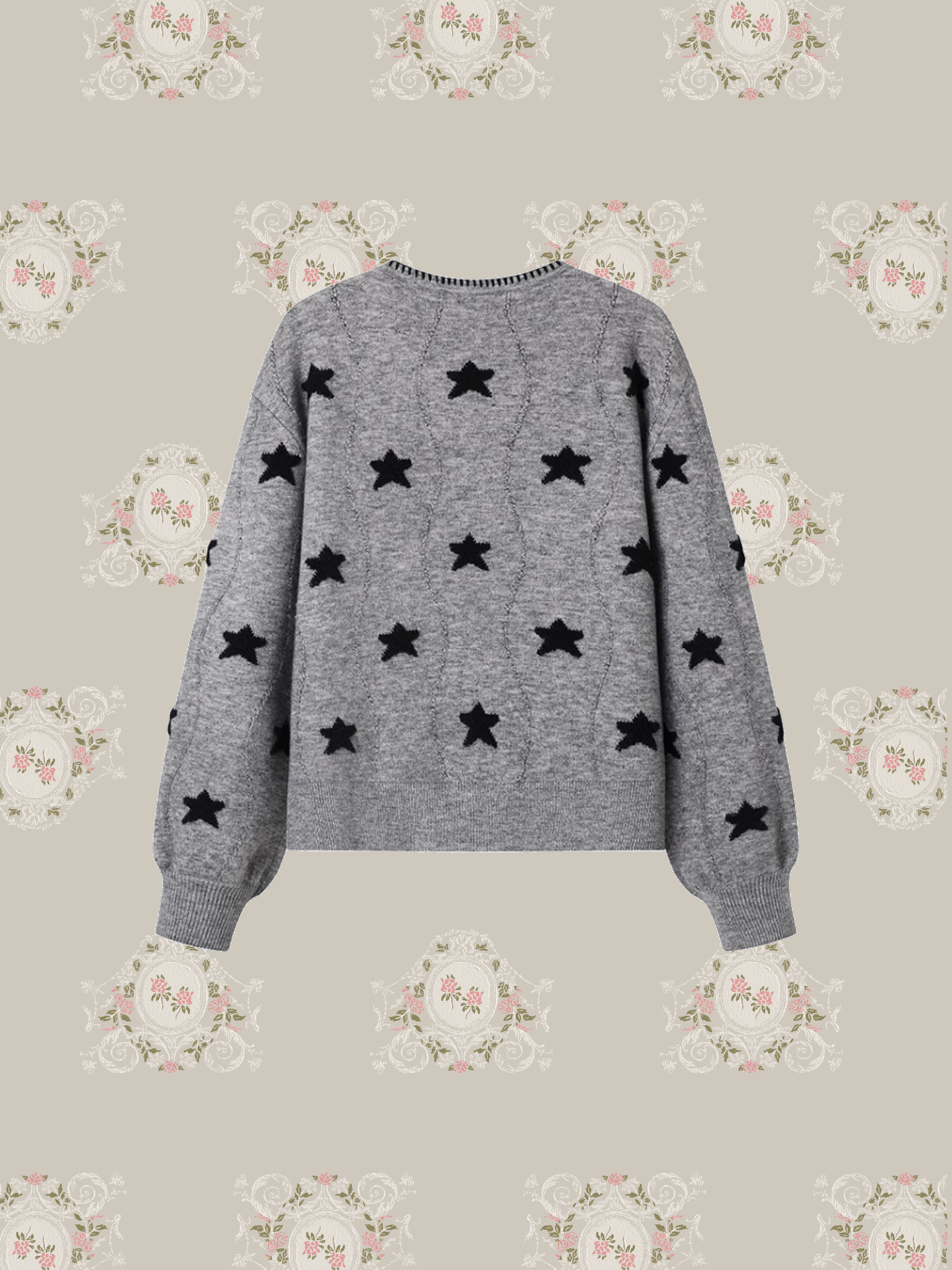 Star Decor Gray Cardigan/スターデコカーディガン