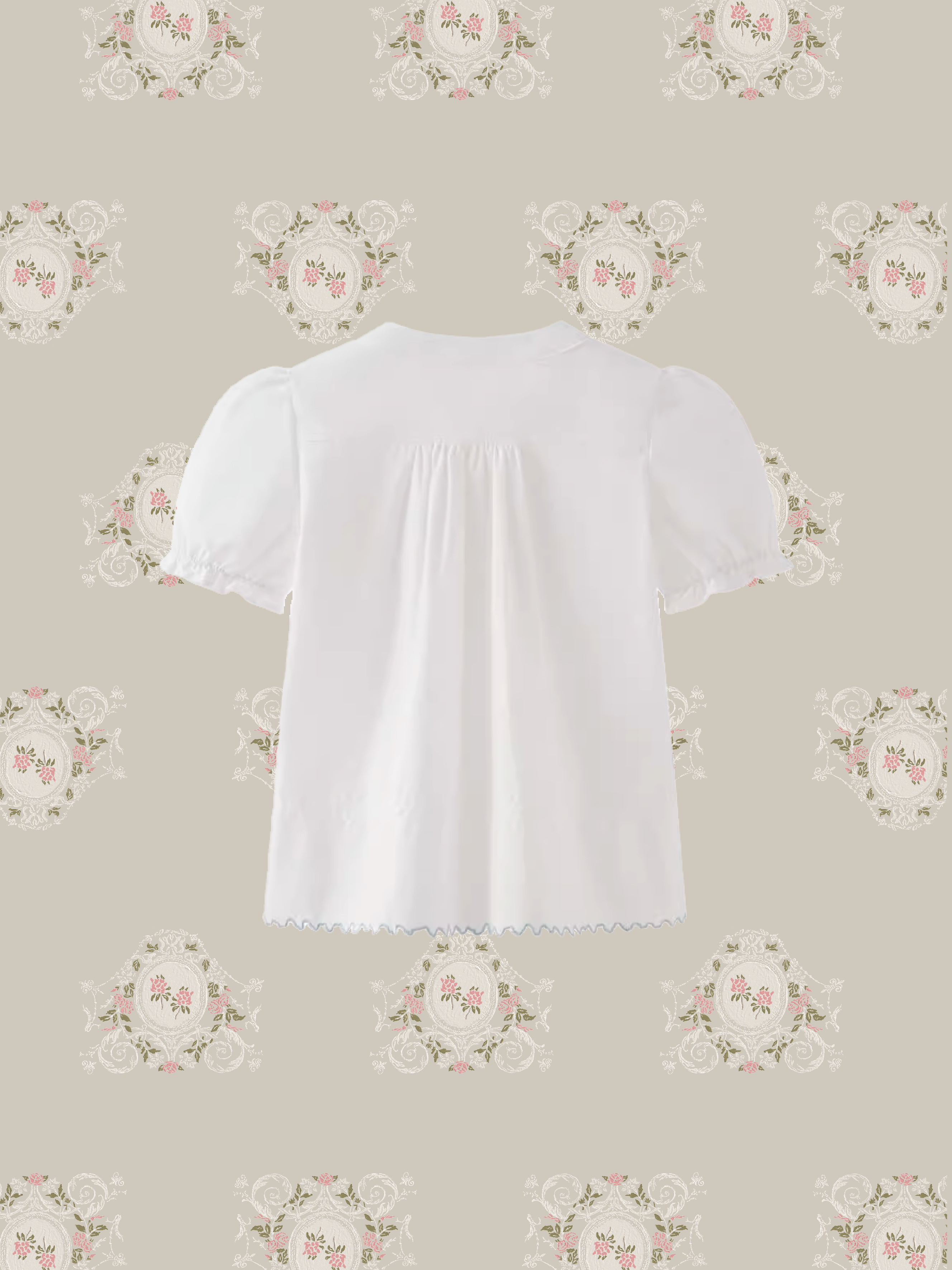 Puff Sleeve Embroidery Shirt/パフスリーブ刺繍シャツ