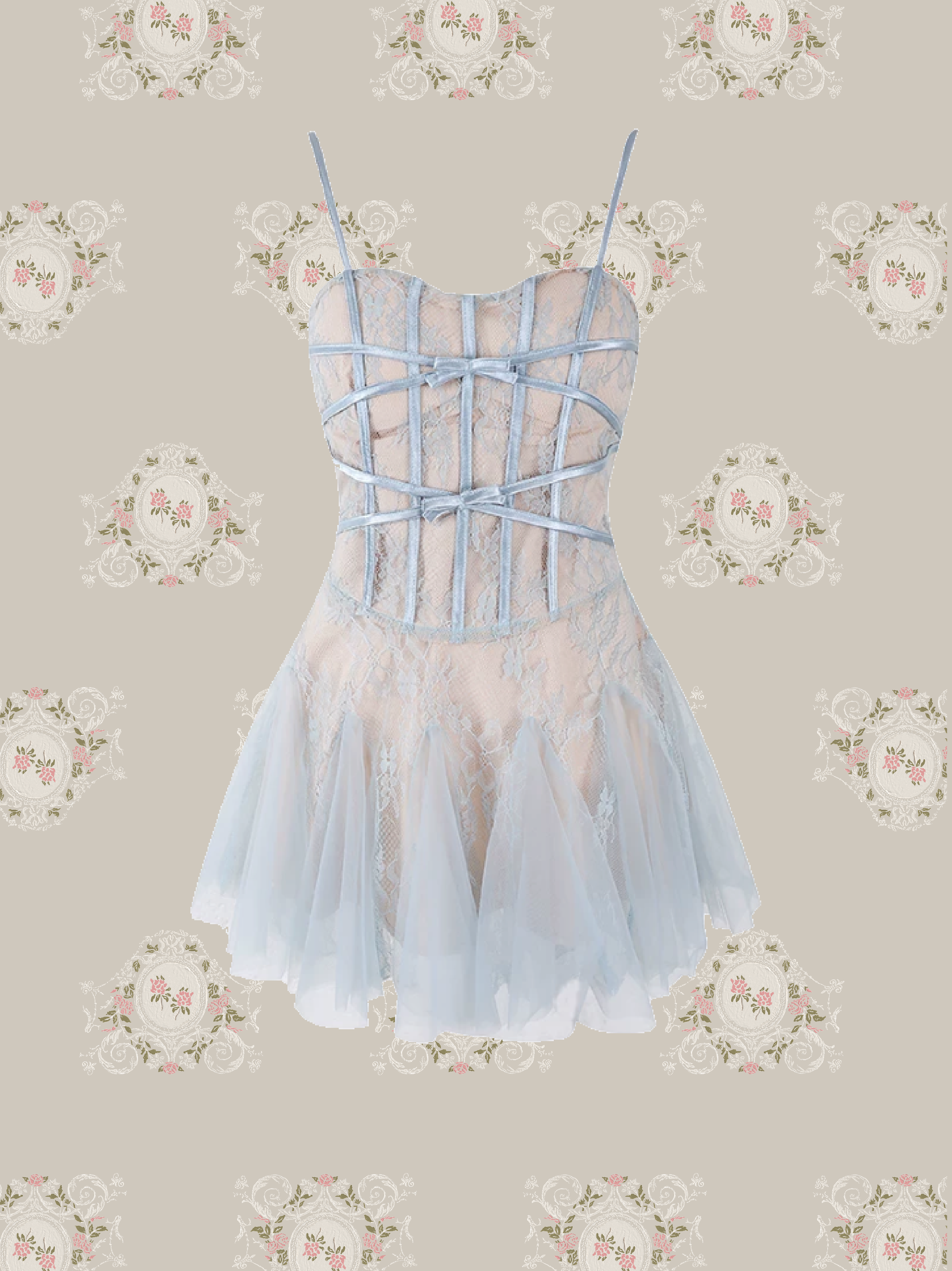 Ballet Ribbon Lace Flare Cami Dress/バレエリボン&レースフレアキャミワンピース