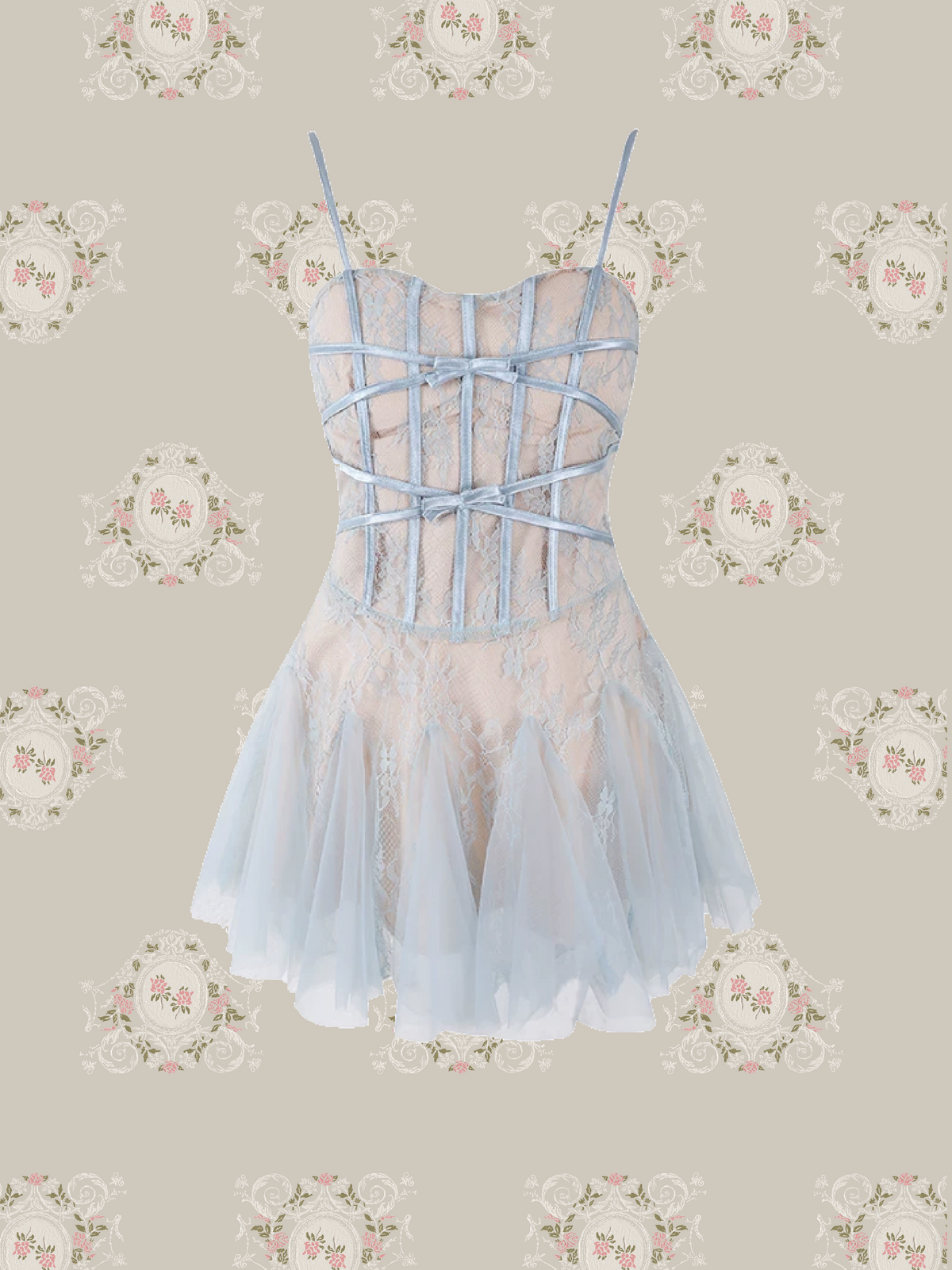 Ballet Ribbon Lace Flare Cami Dress/バレエリボン＆レースフレア 