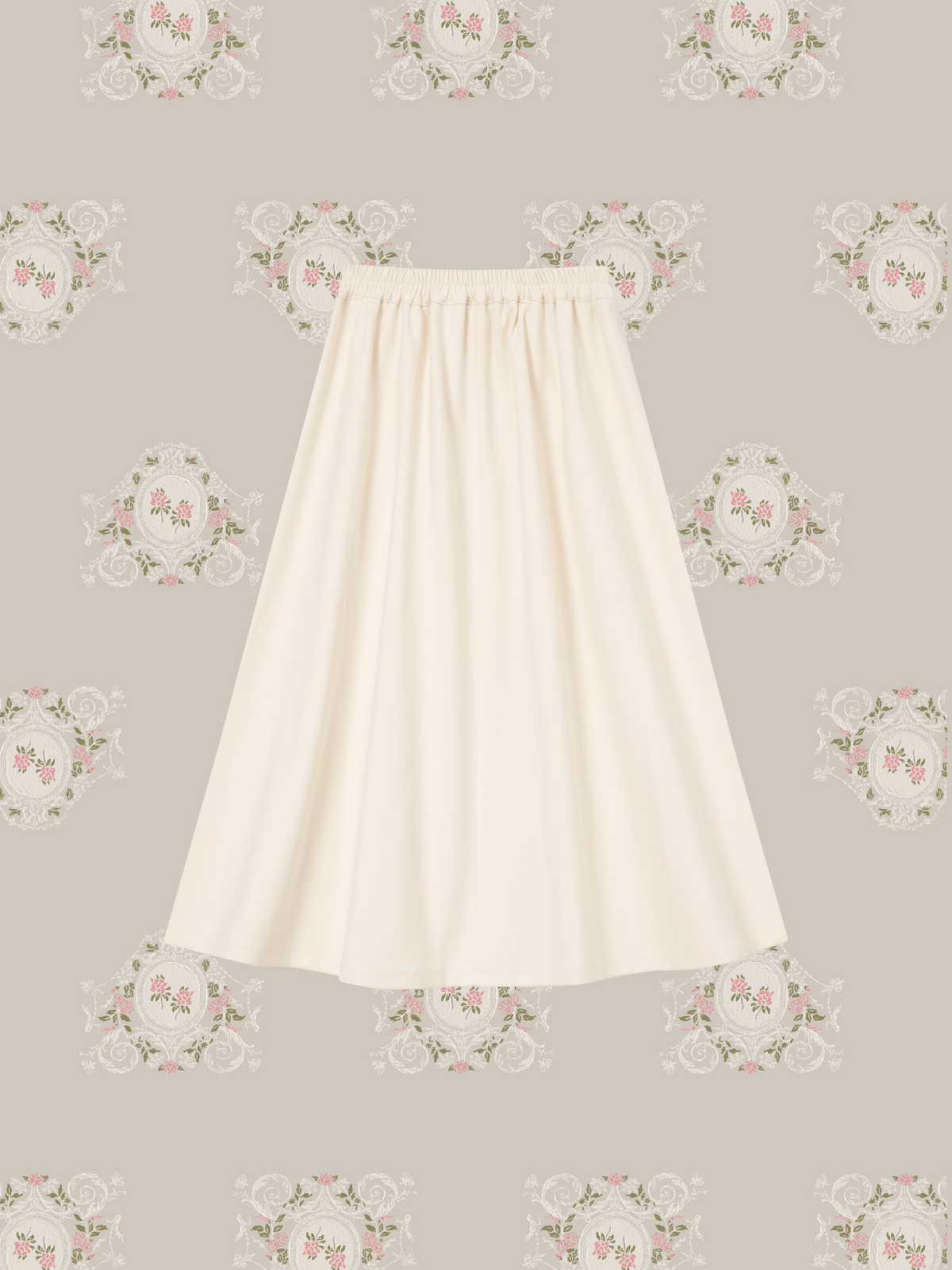 Solid Collared Cropped Jacket Maxi Flare Skirt Set Up/無地襟付きクロップドジャケット&マキシフレアスカートセットアップ