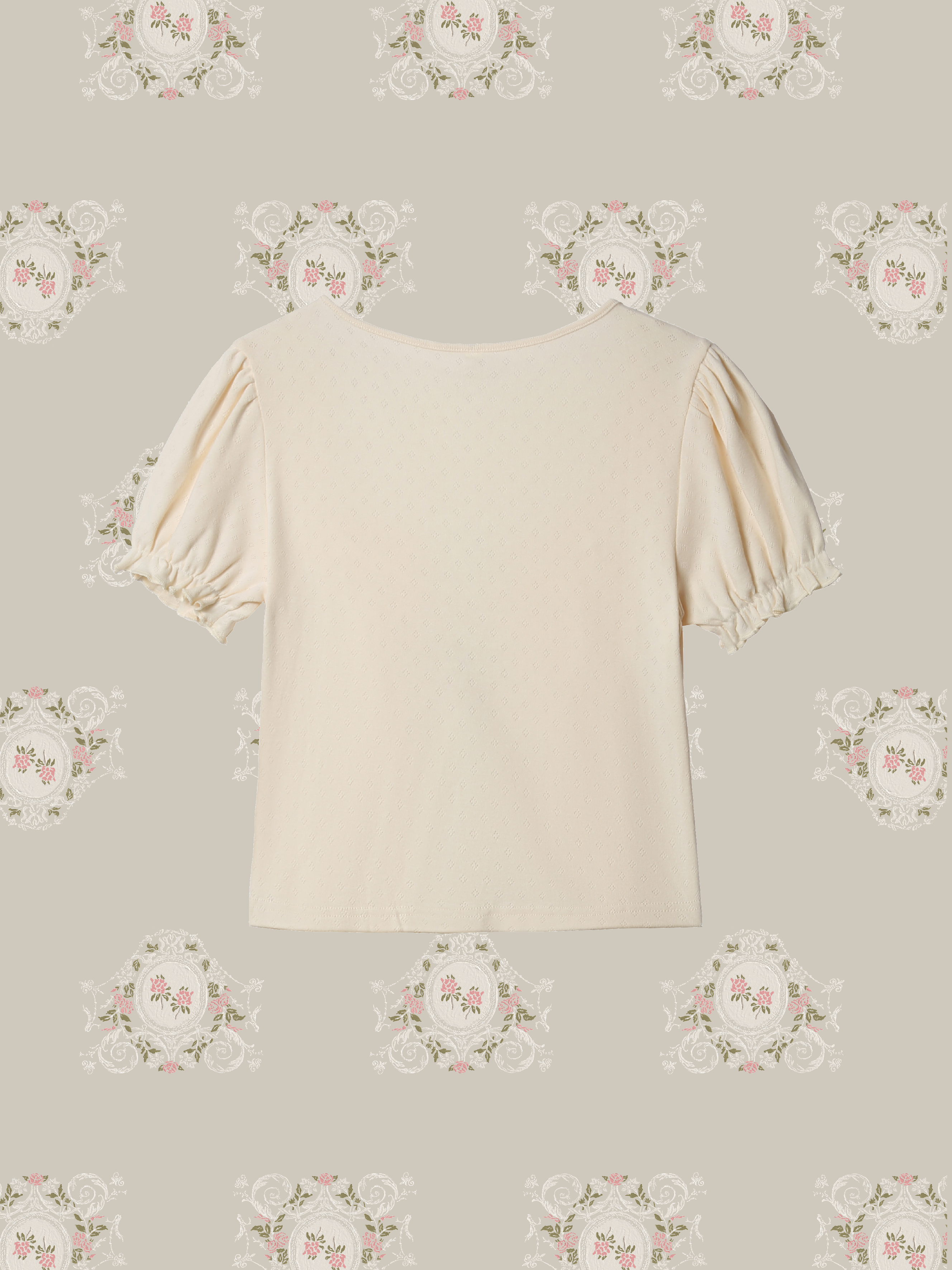 Lace Docking Puff Sleeve T/レースドッキングパフスリーブTシャツ
