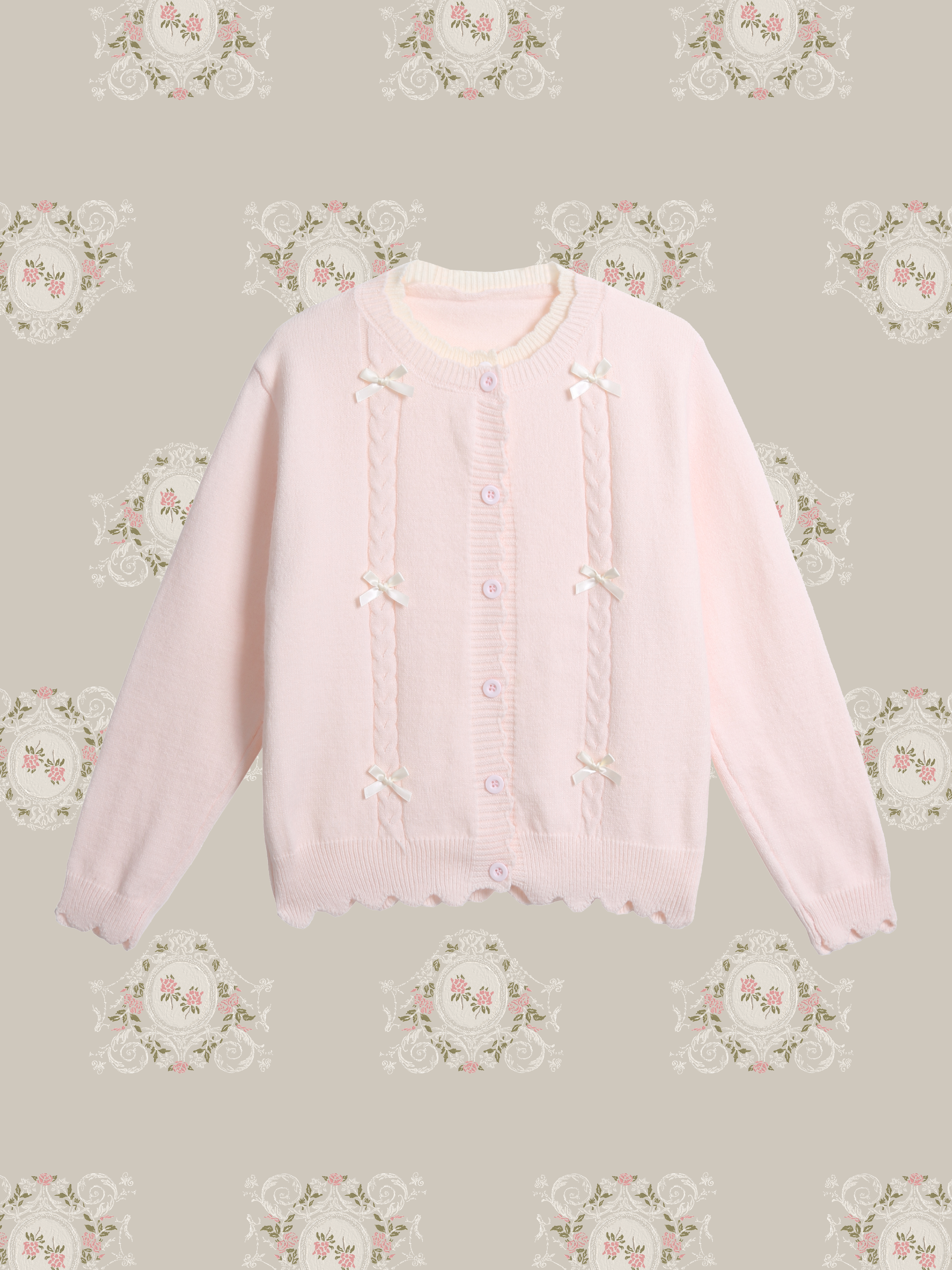 Layer Jeresy Ribbon Cardigan/レイヤードジャージーリボンカーディガン