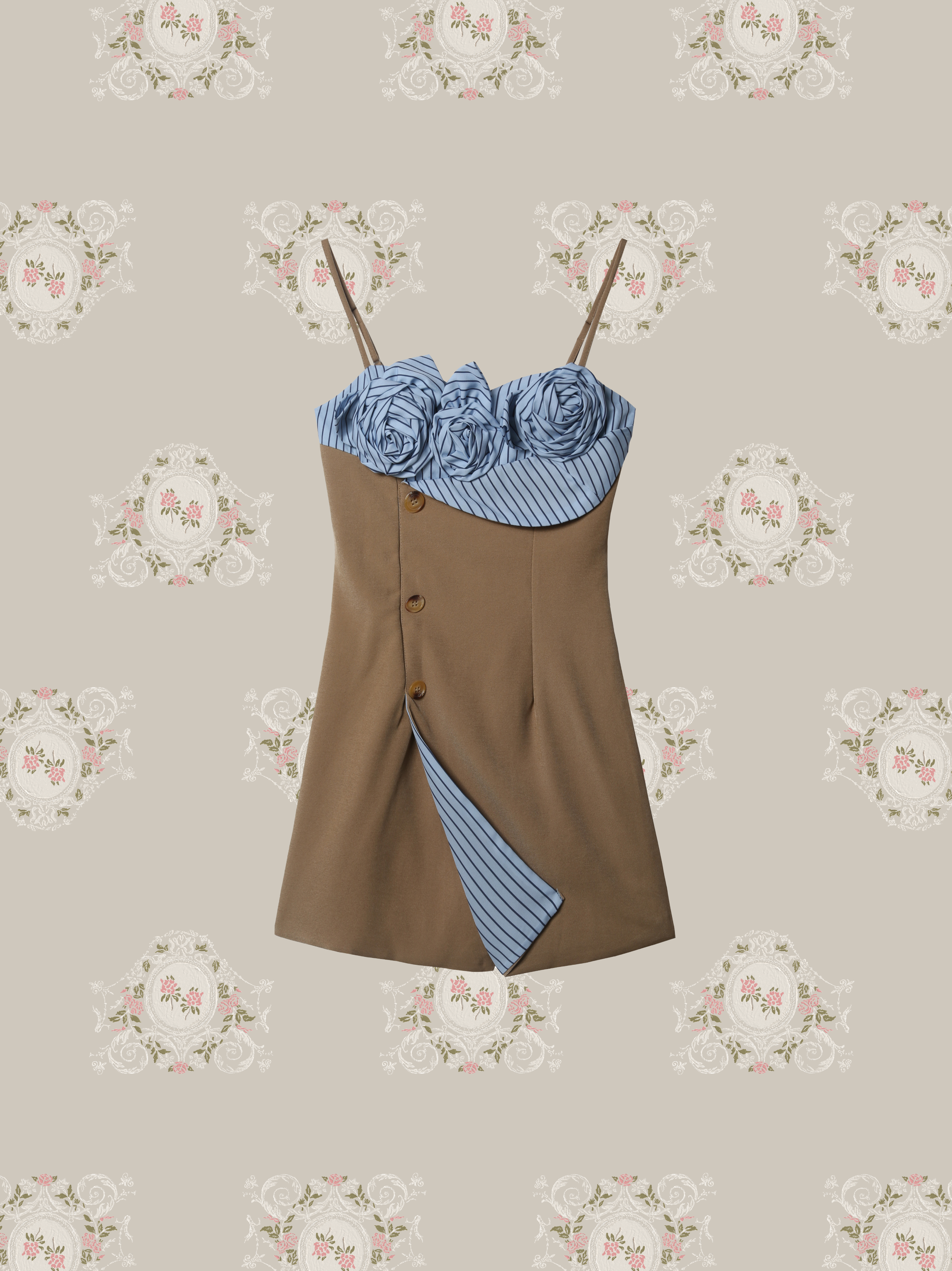 Waisted Shirt Docking Cami Dress/ウエストシャツドッキングキャミワンピース